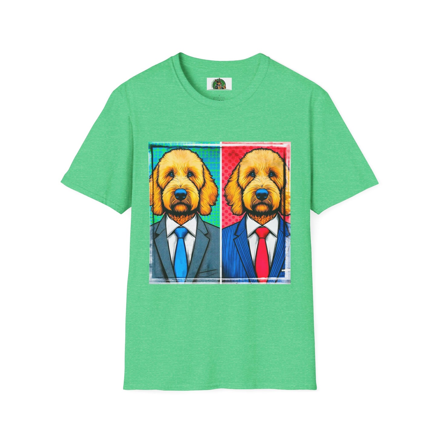 Golden Doodle colors businessmen T-Shirt Printify S Heather Irish Green