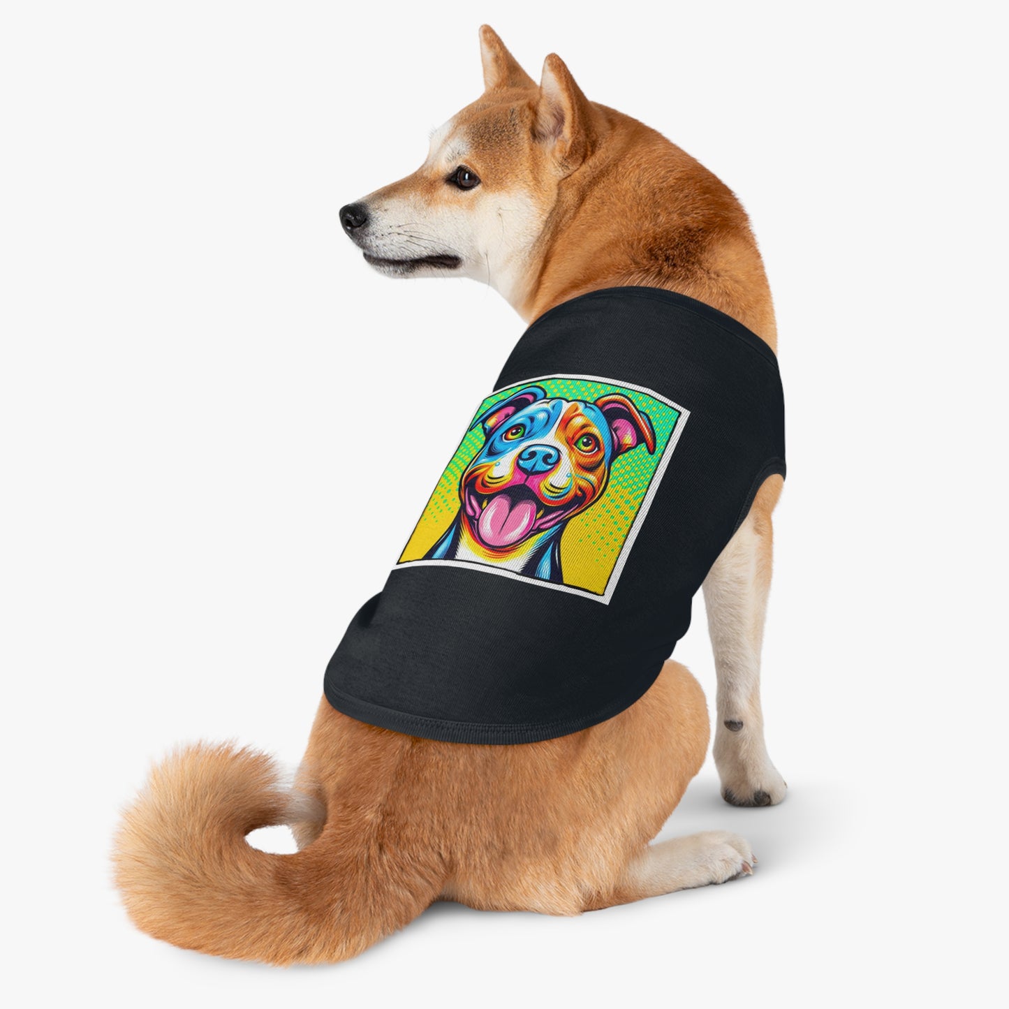 Pet Tank Top Pit Bull comic book cutie Pets Printify