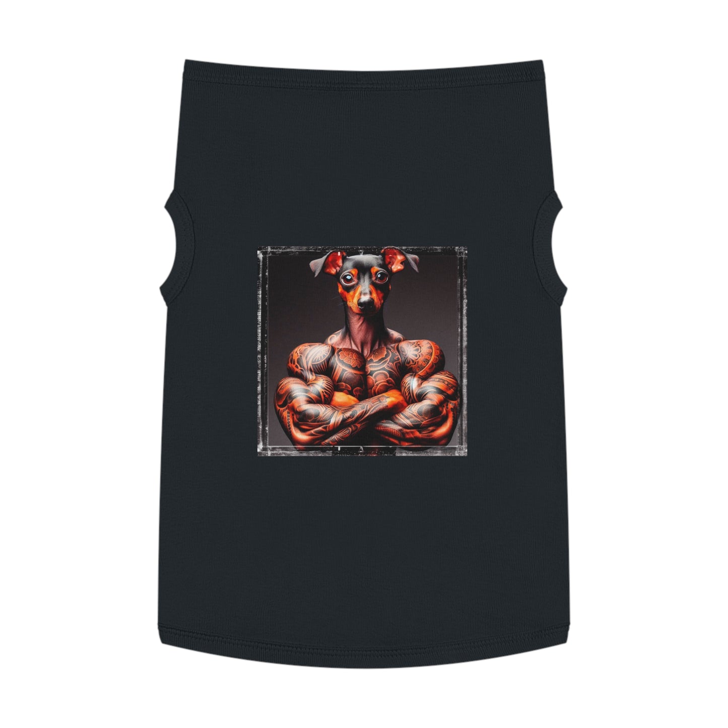 Dog Tank Top - Min Pin Tank Tops tiny muscles Pets Printify