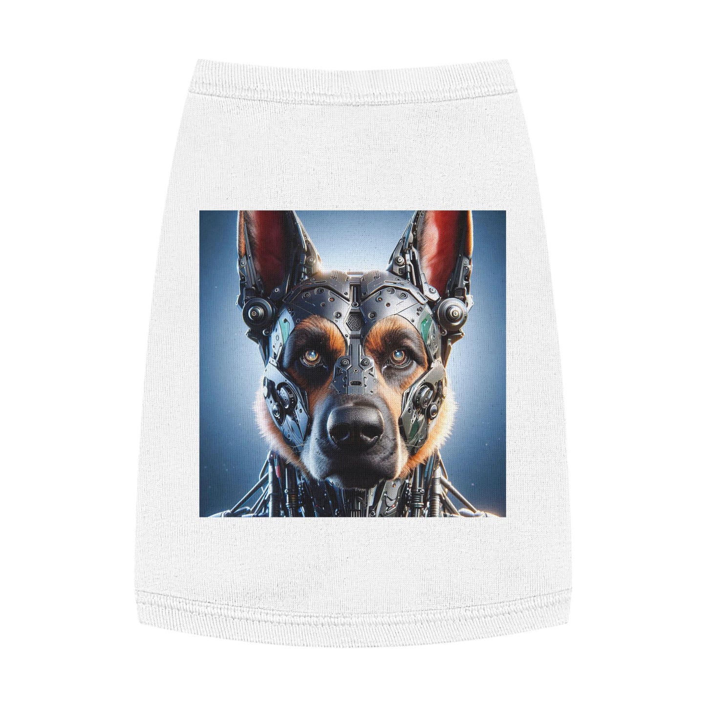 German Shepherd bionic man shirt Pets Printify M White