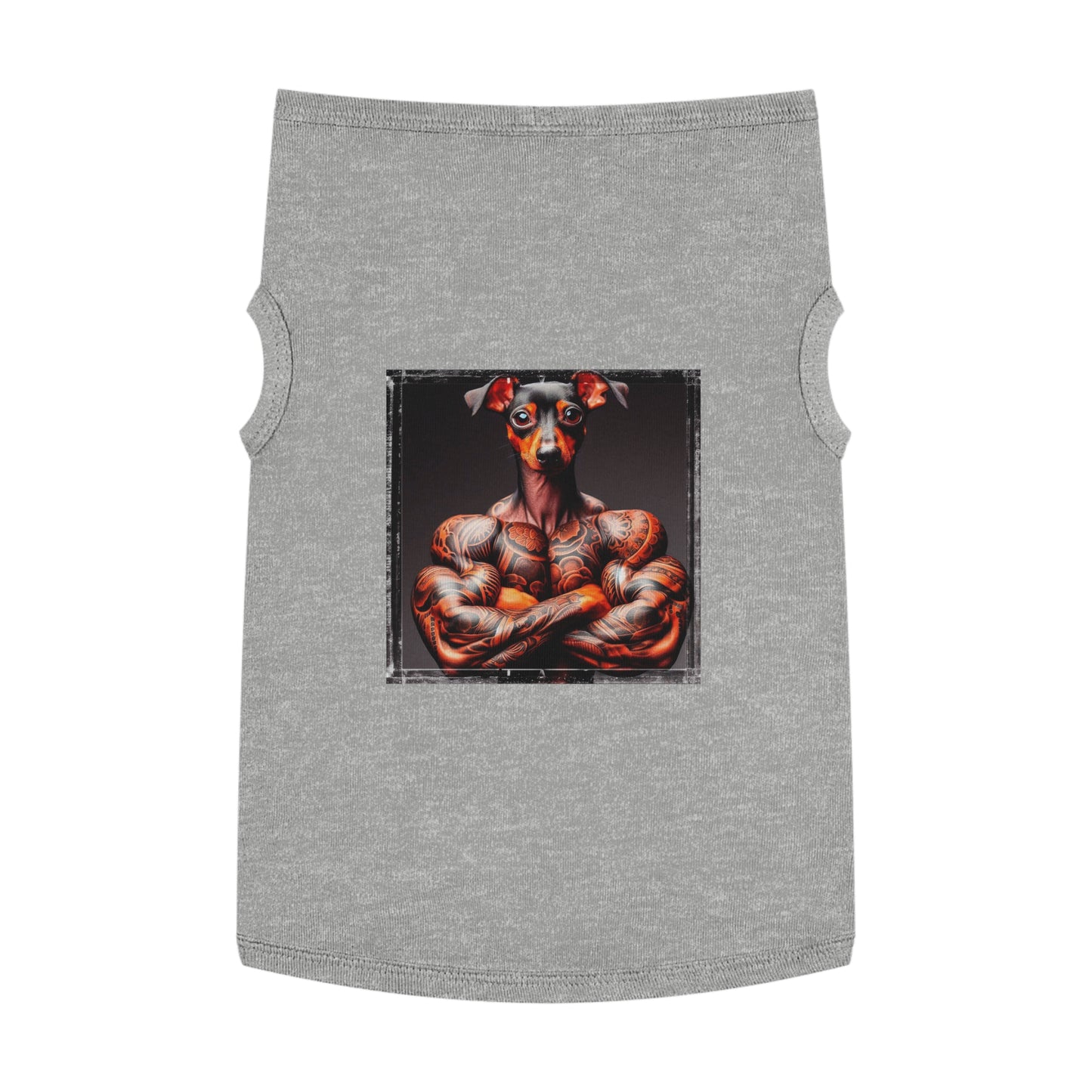 Dog Tank Top - Min Pin Tank Tops tiny muscles Pets Printify XL Heather