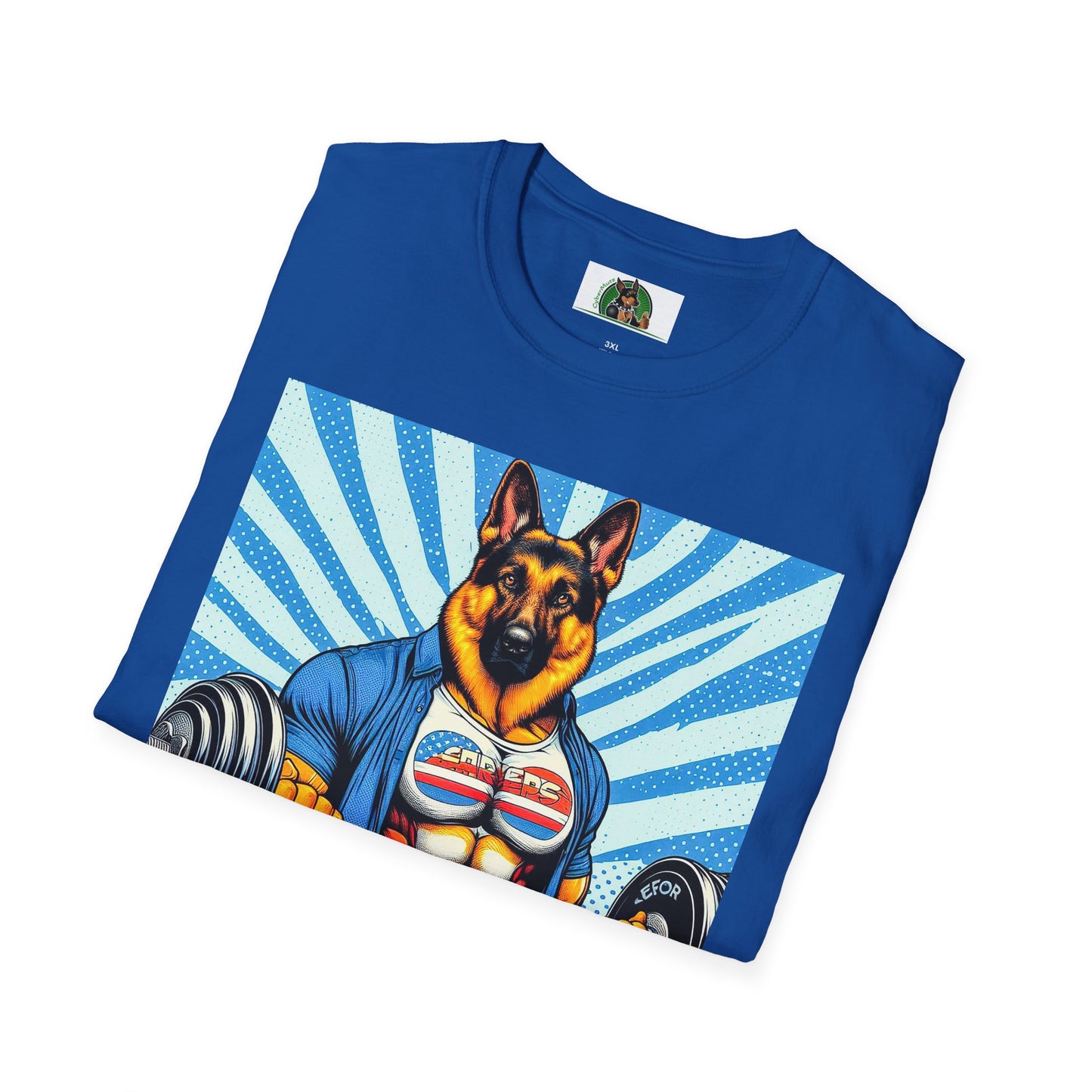 German Shepherd working out shirt T-Shirt Printify