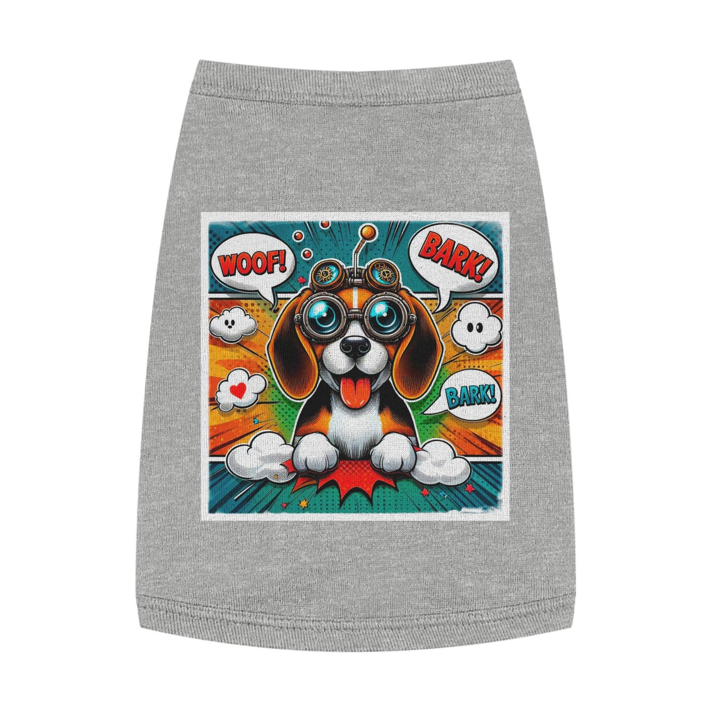 Pet Tank Top Wacky Beagle Steampunk Cartoon Dog Pets Printify M Heather