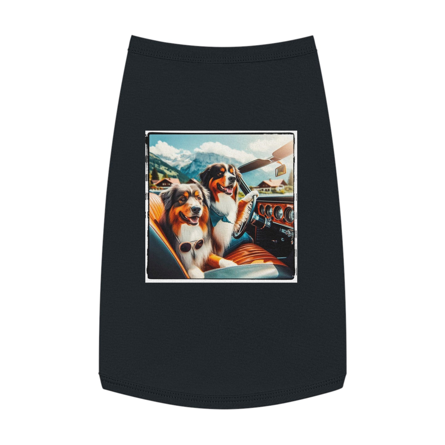 Pet Tank Top Wacky Australian Shepherd Pets Printify L Black
