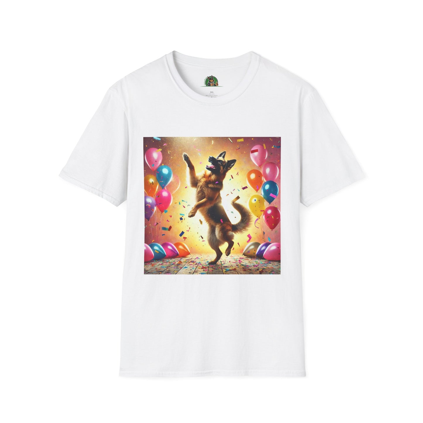 German Shepherd T-Shirt - Dancing Dog Design T-Shirt Printify XS White
