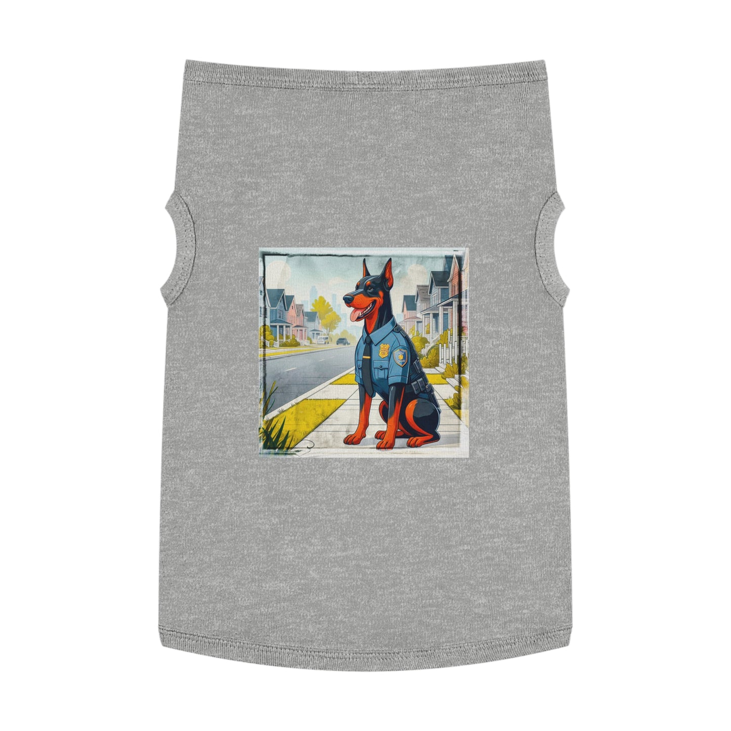 Pet Tank Top Doberman cop hero t shirt Pets Printify XL Heather
