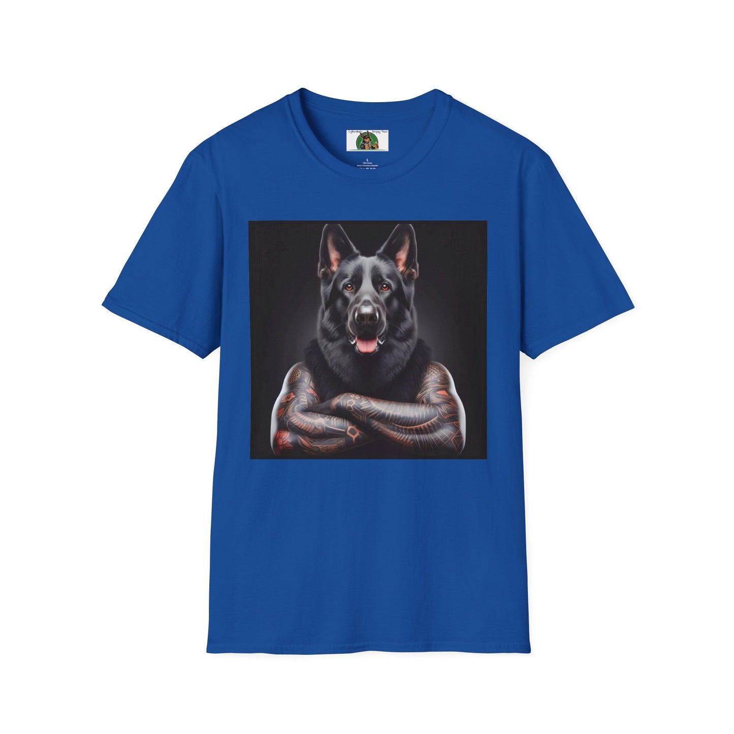 German Shepherd Muscular Dog Unisex Softstyle T-Shirt T-Shirt Printify S Royal