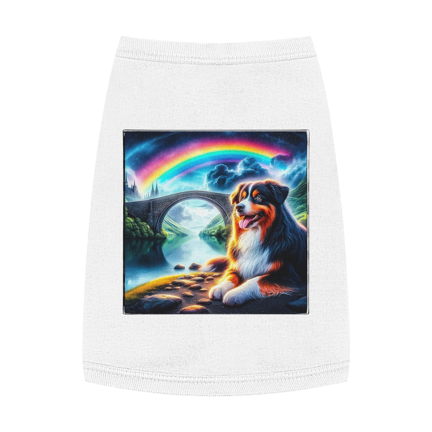Pet Tank Top Australian Shepherd Pets Printify M White