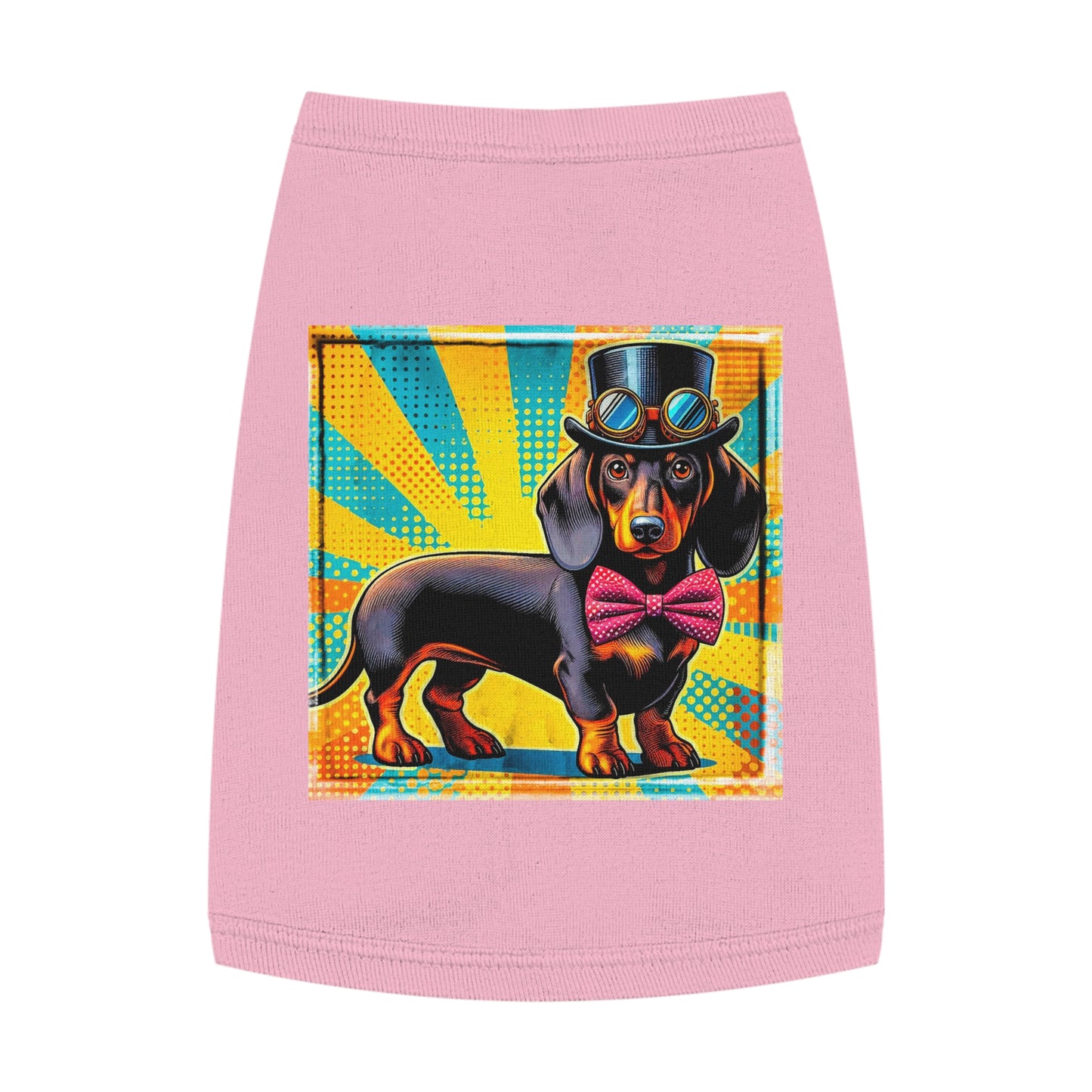 Pet Tank Top Dachshund colorful steampunk t shirt Pets Printify M Pink