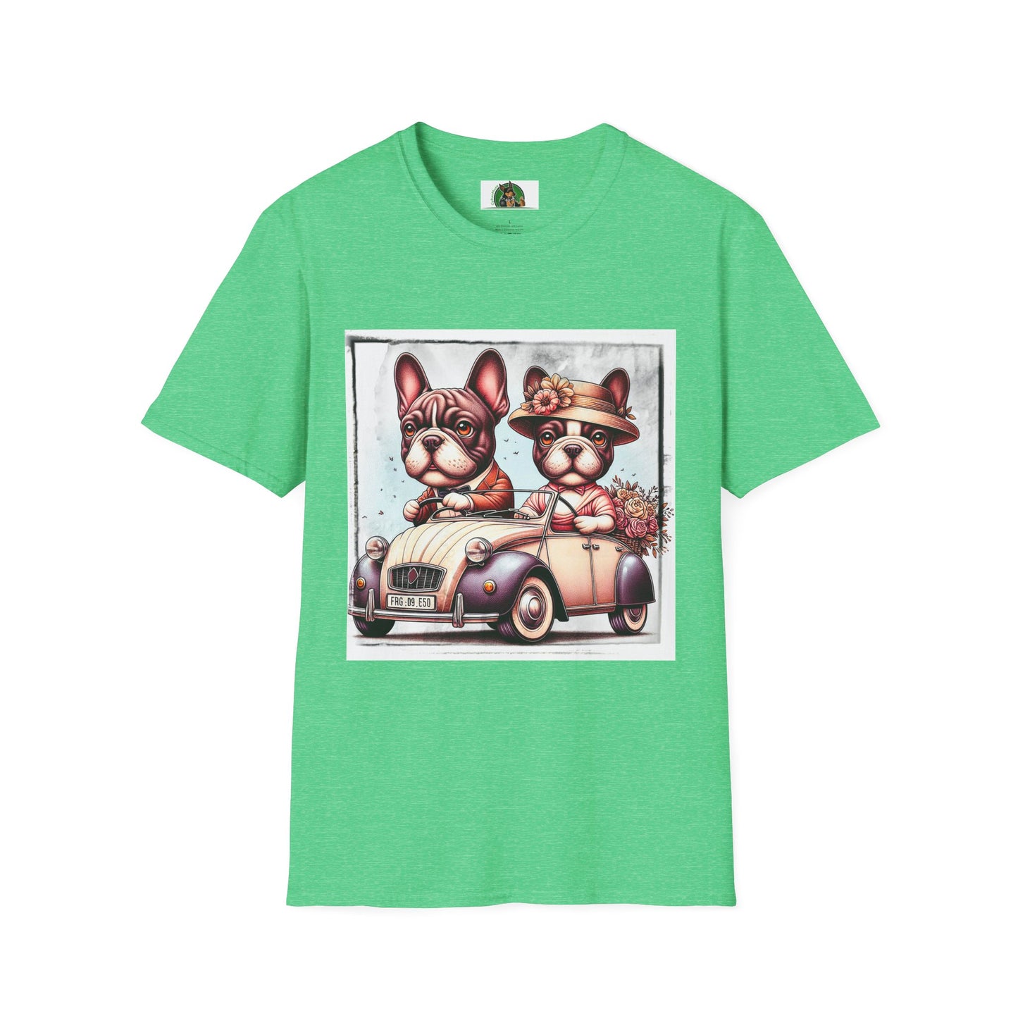 Wacky French Bulldog T-Shirt Printify S Heather Irish Green