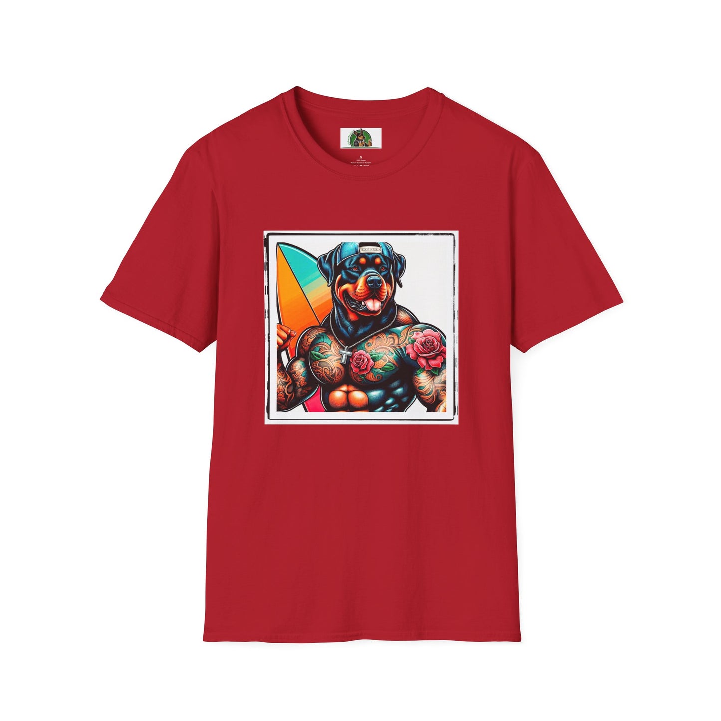 Rottweiler beach hotter shirt T-Shirt Printify S Cherry Red