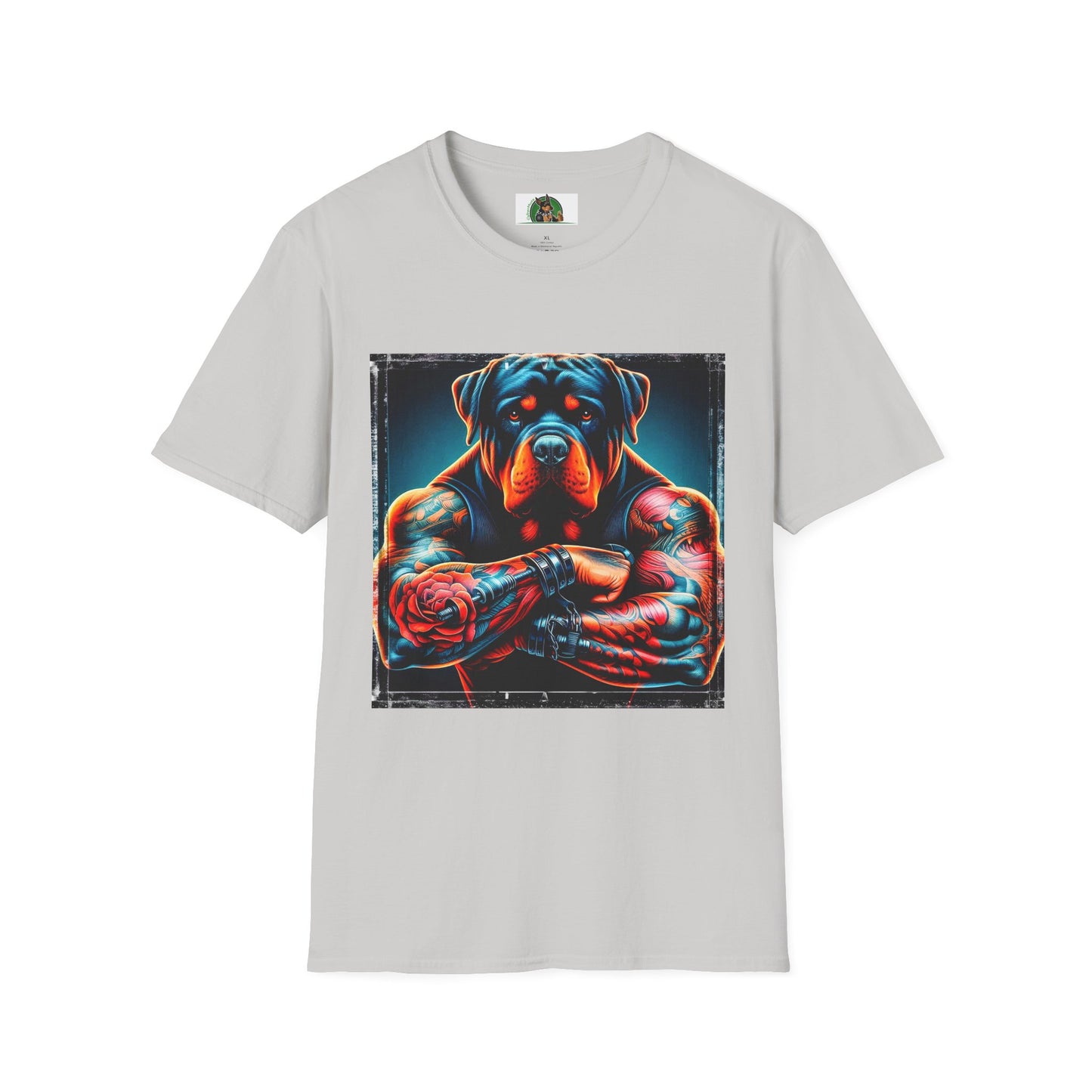 Rottweiler big muscles shirt T-Shirt Printify S Ice Grey