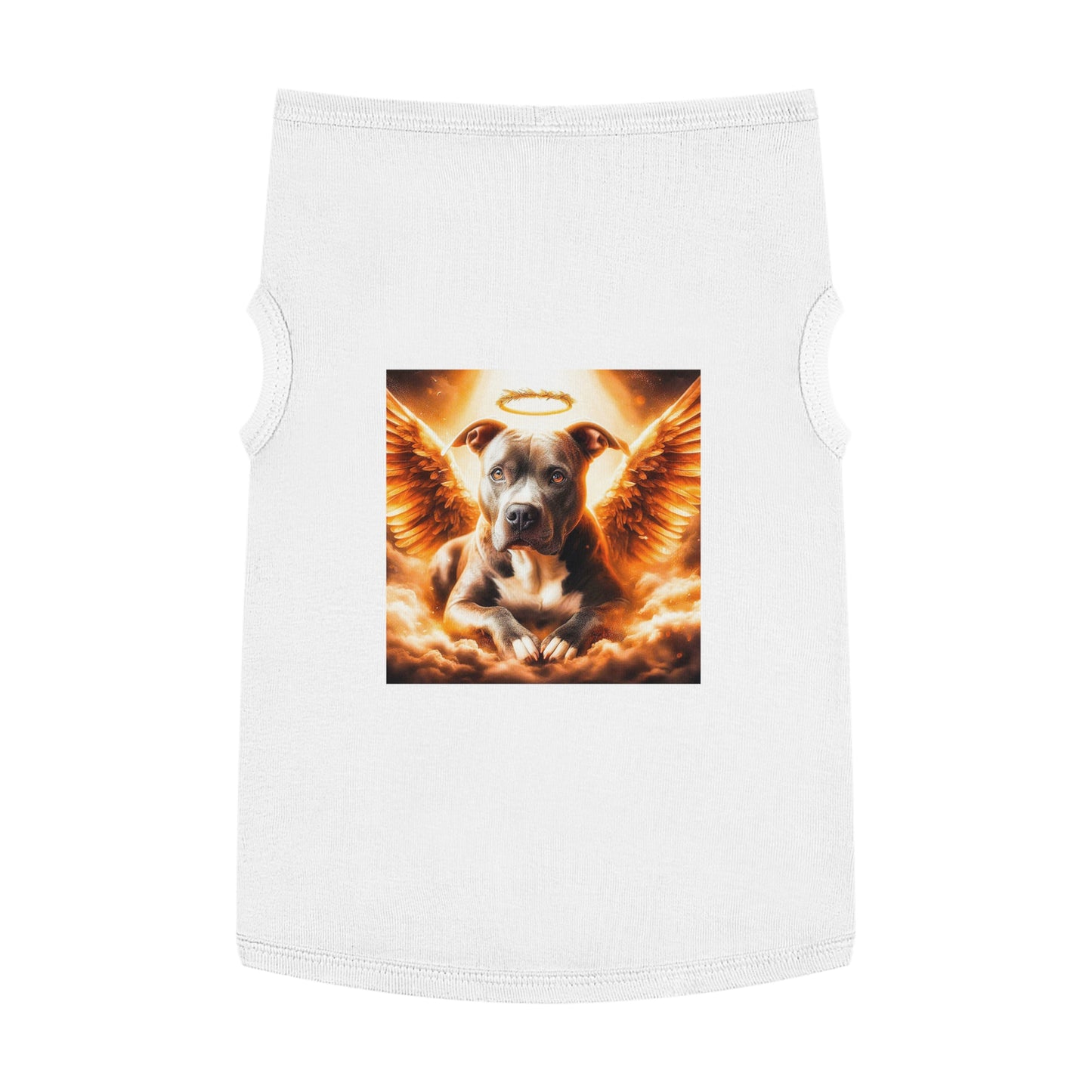 Pet Tank Top Pit Bull glowing Angel Pets Printify XL White