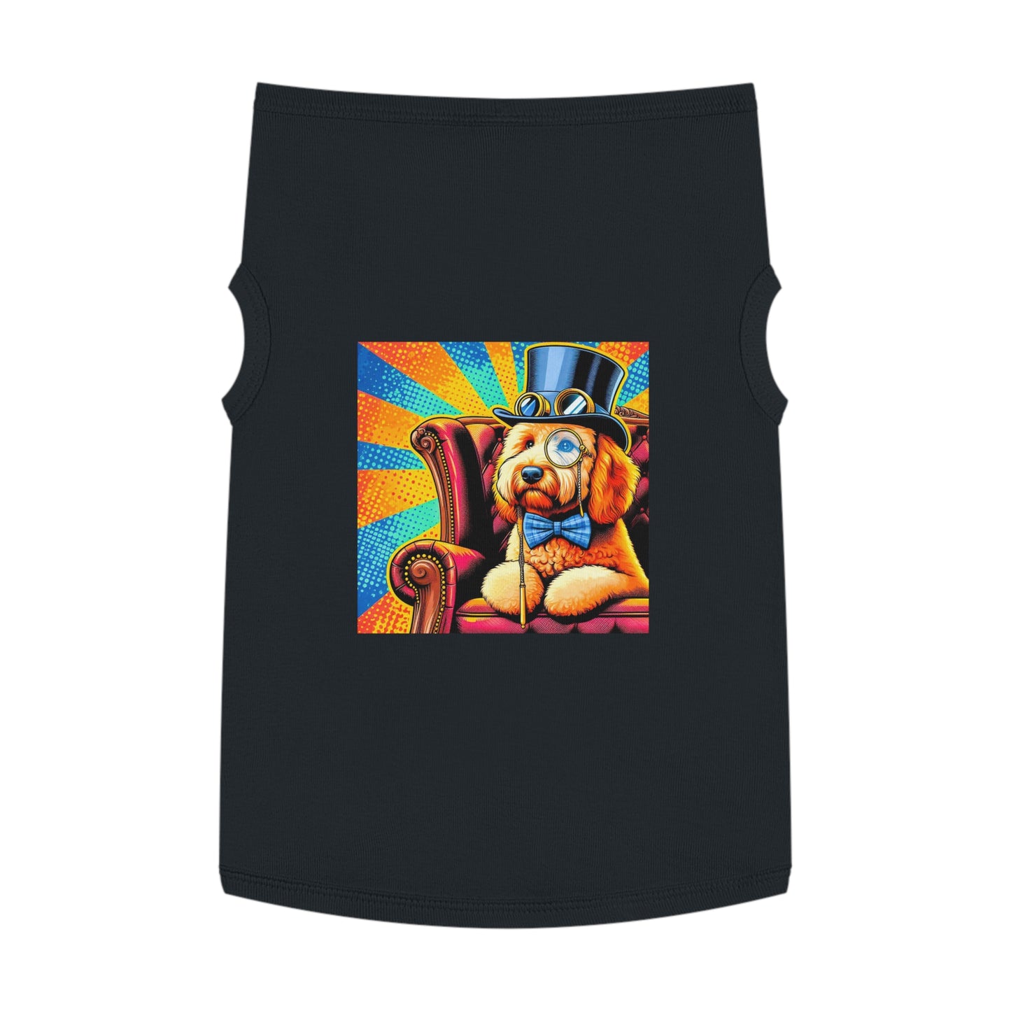 Pet Tank Golden Doodle colorful steampunk shirt Pets Printify XL Black