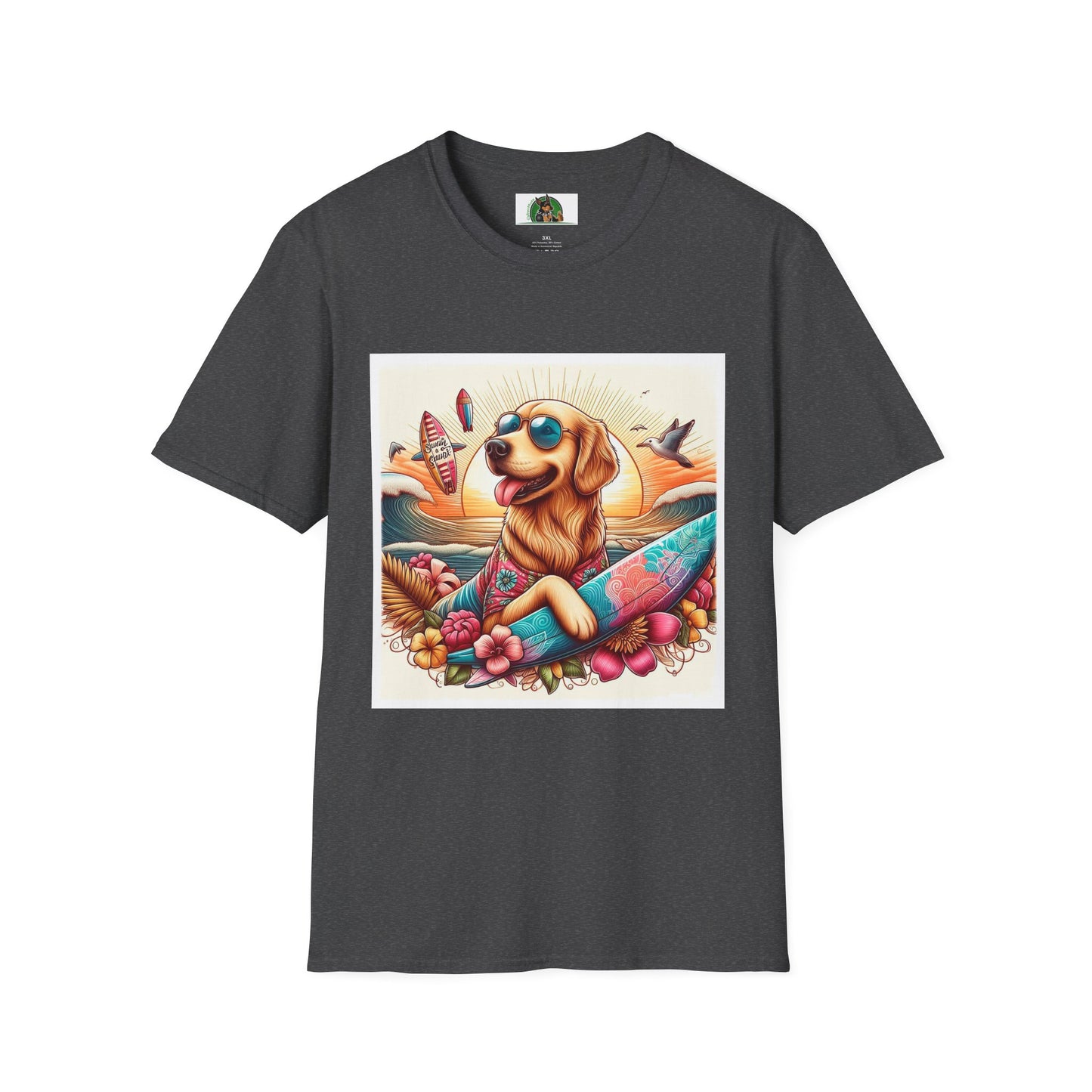 Golden Retriever beach day shirt T-Shirt Printify XS Dark Heather