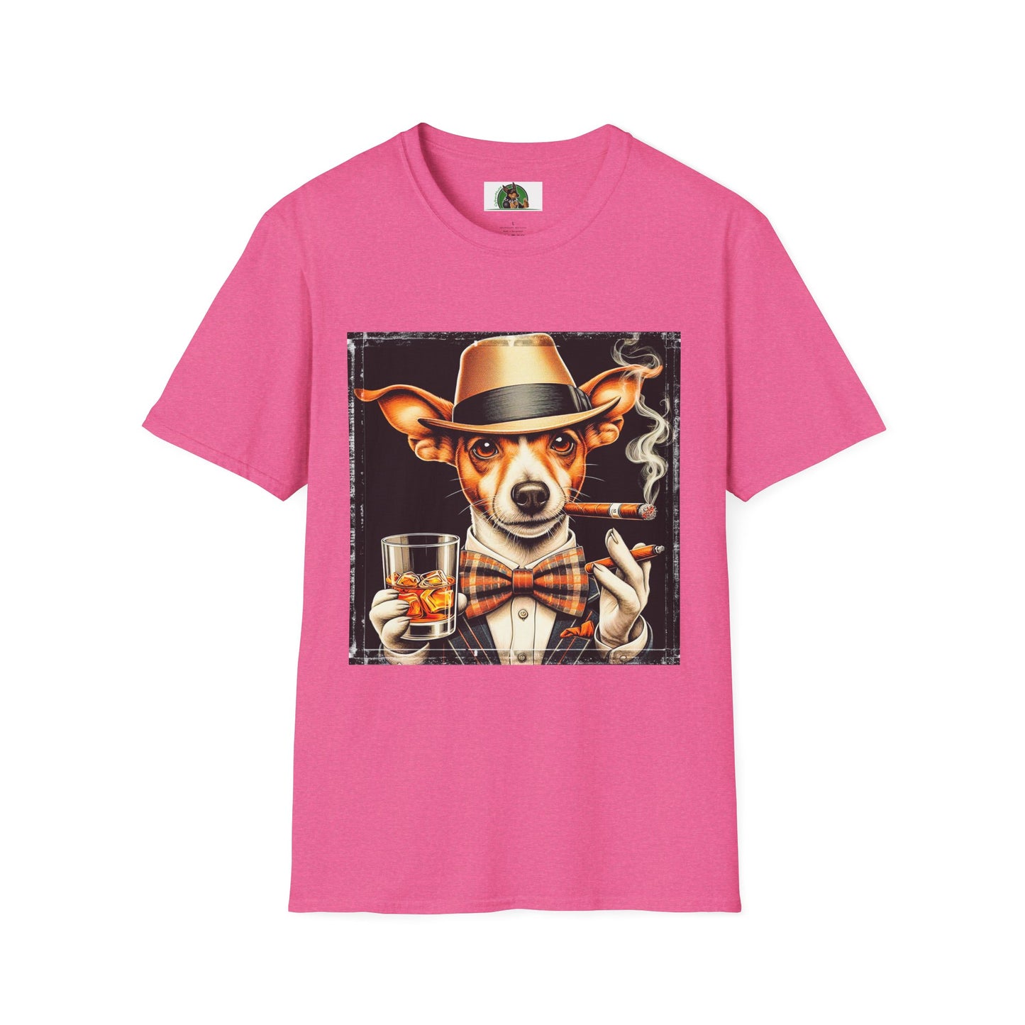 Rat Terrier T-Shirt cigars and whiskey T-Shirt Printify S Heather Heliconia