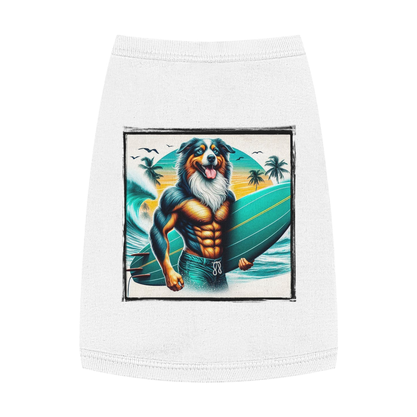 Pet Tank Top Australian Shepherd Pets Printify M White
