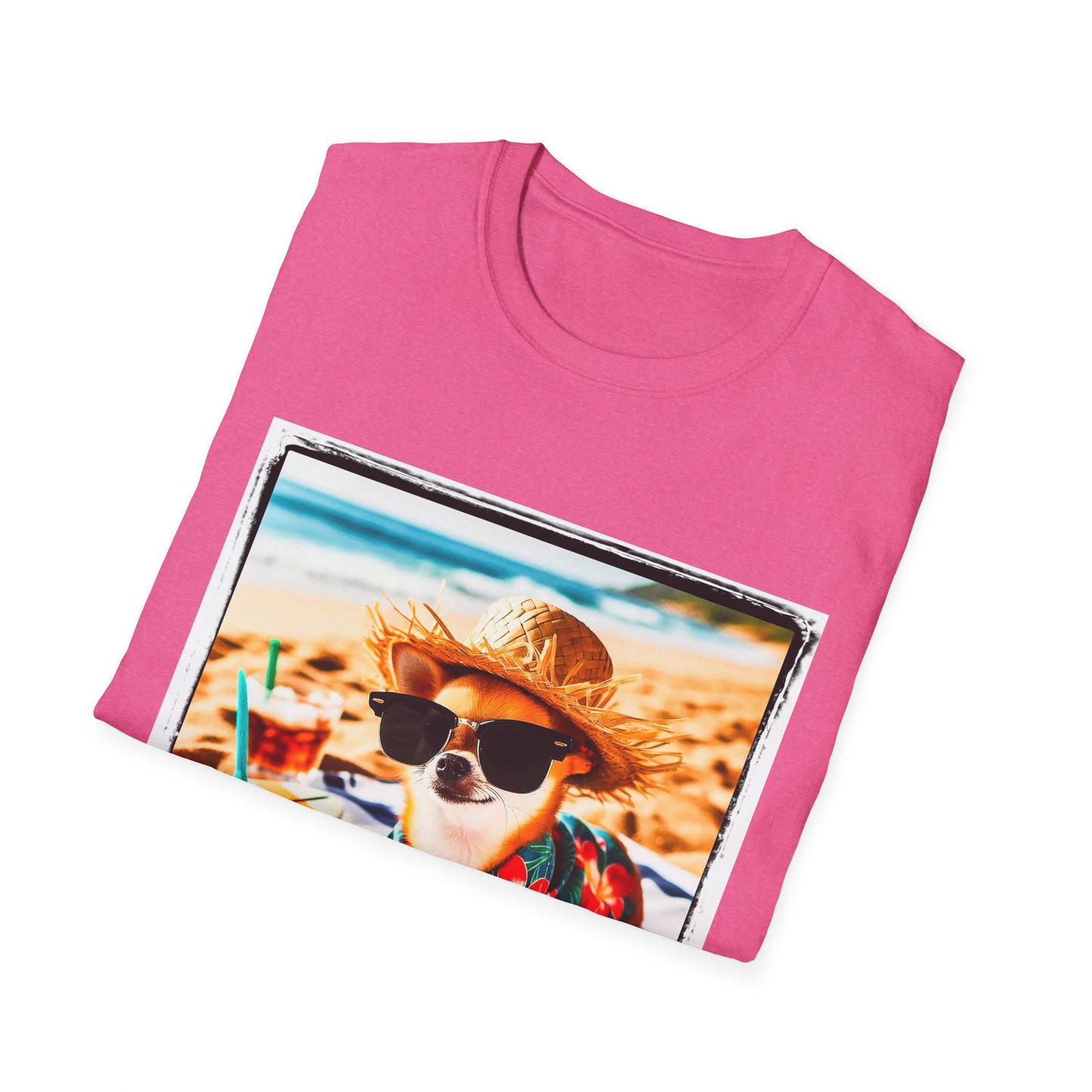 Chihuahua beach scene t shirt