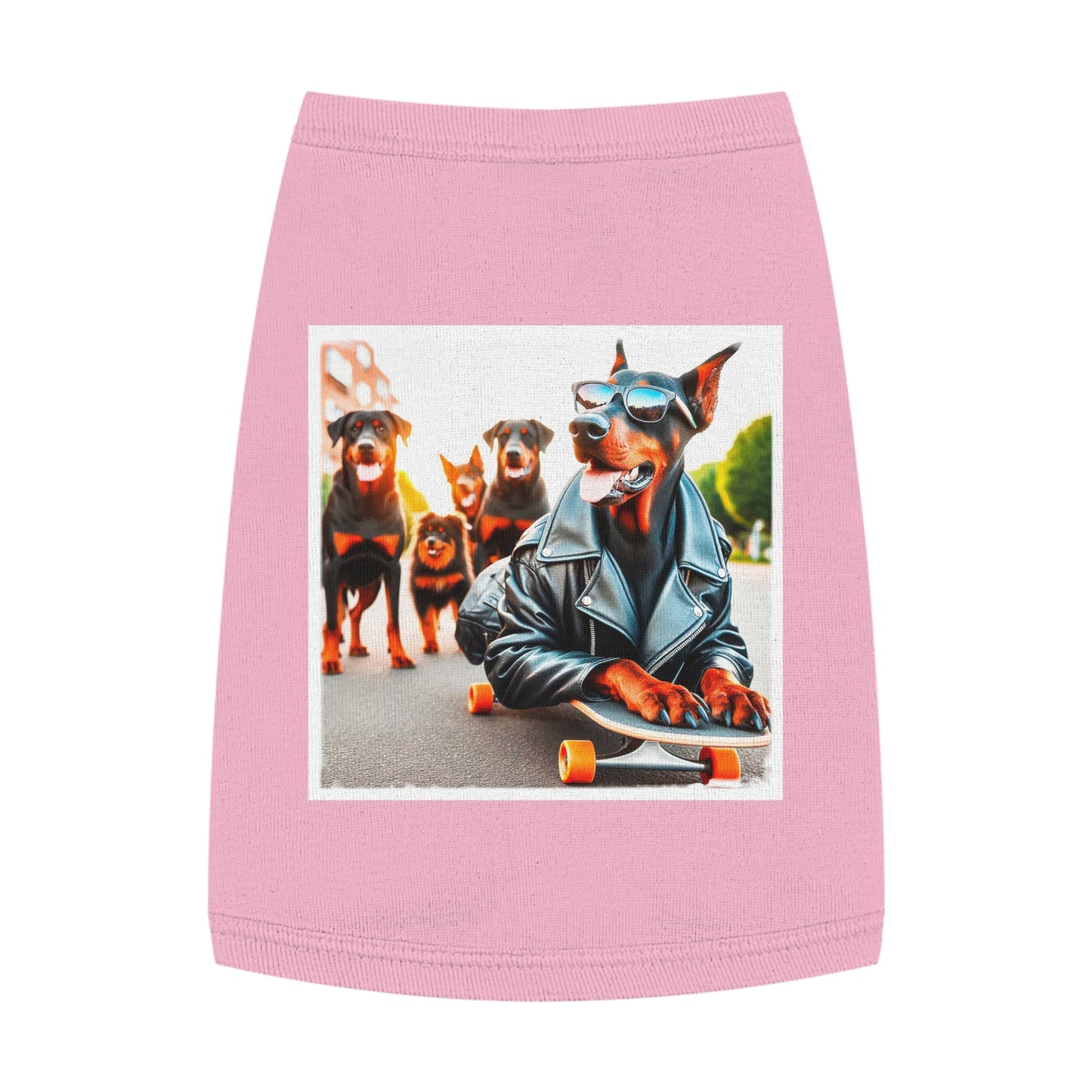 Pet Tank Top Doberman skateboard crew t shirt Pets Printify M Pink