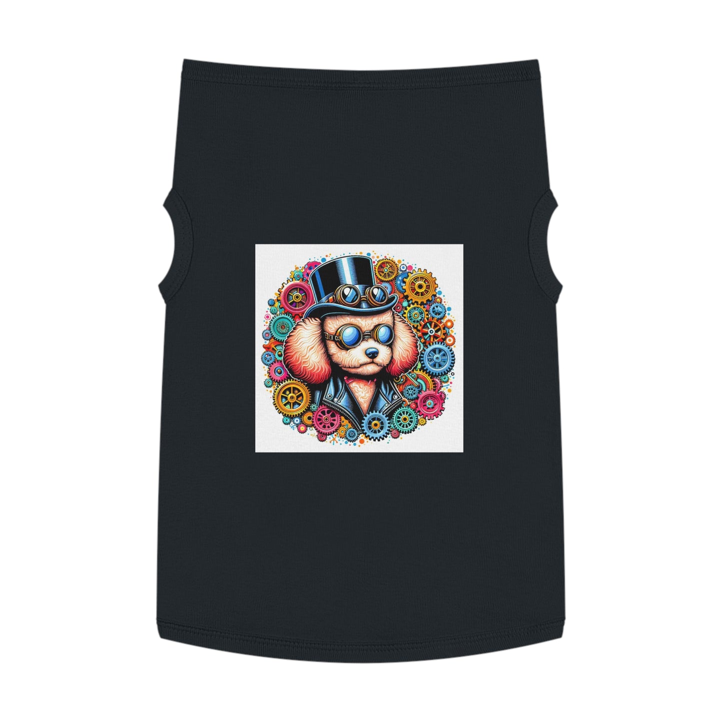 Pet Tank Top Poodle colorful gears Pets Printify XL Black