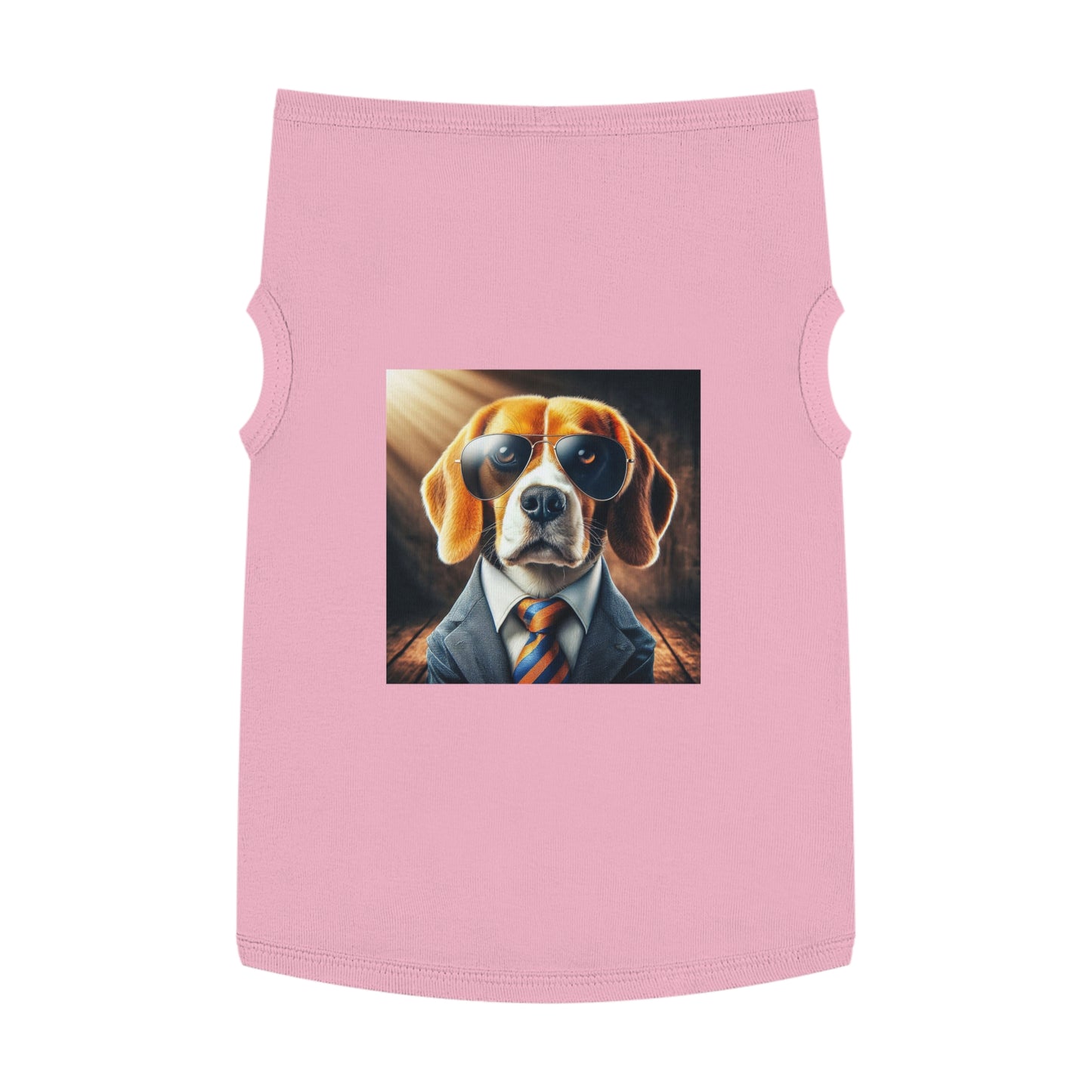 Pet Tank Top Beagle Dog In Suit And Shades Pets Printify XL Pink