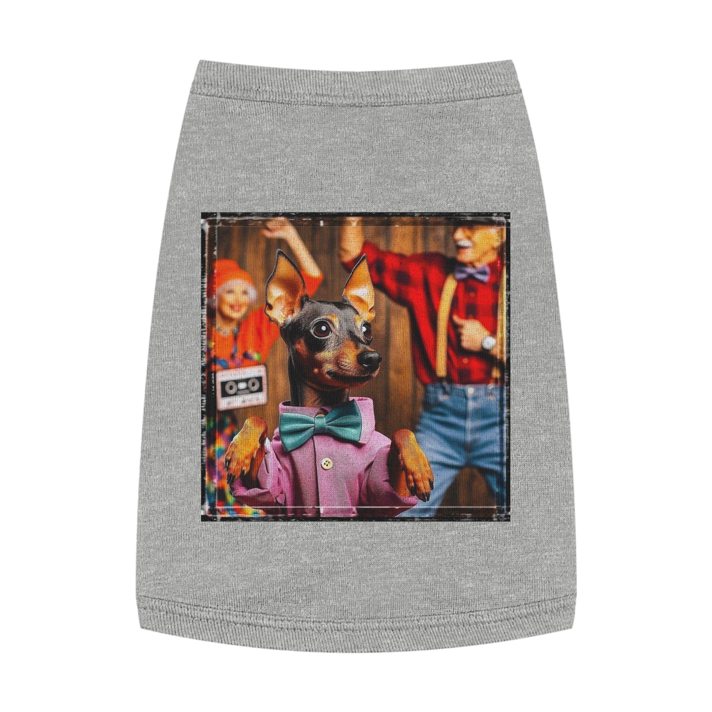 Min Pin Tank Tops party animal Pets Printify M Heather