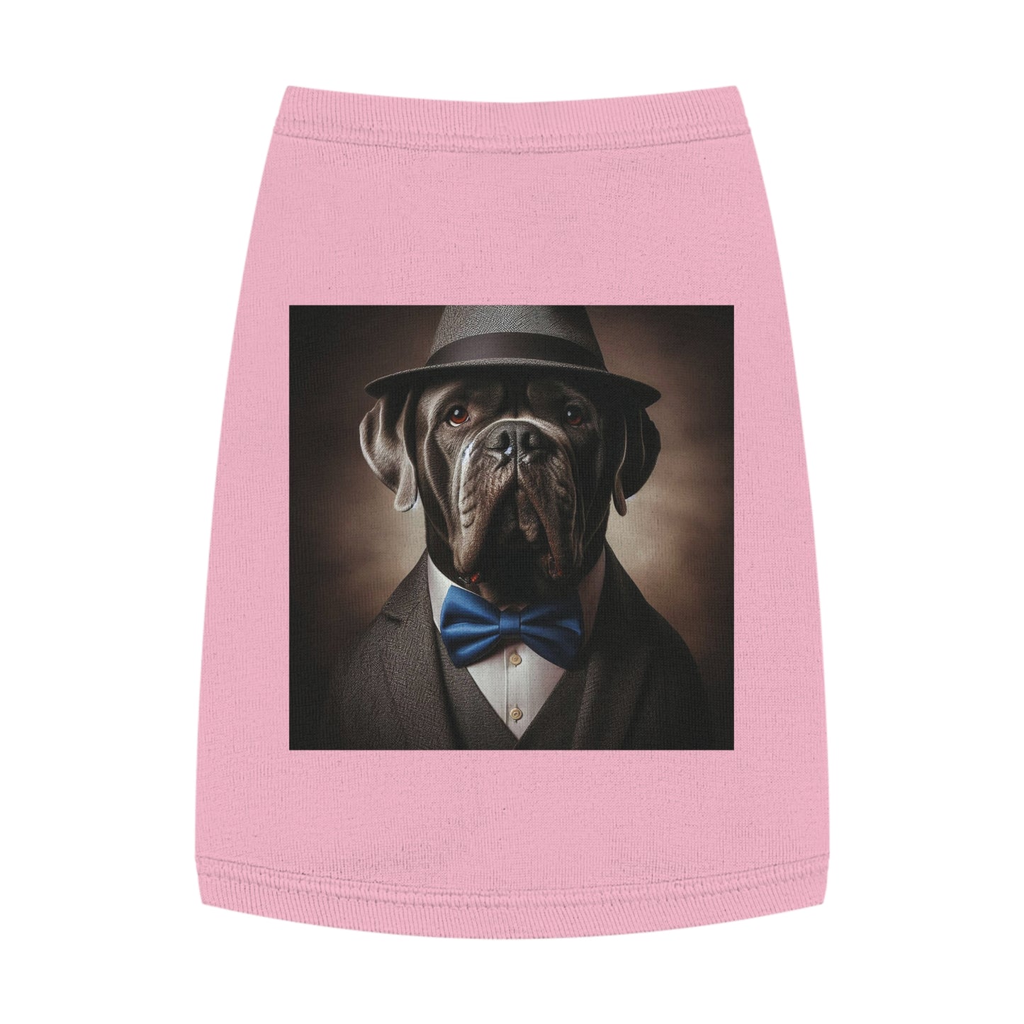 Pet Tank Top Cane Corso Suit And Fedora Hat Pets Printify M Pink