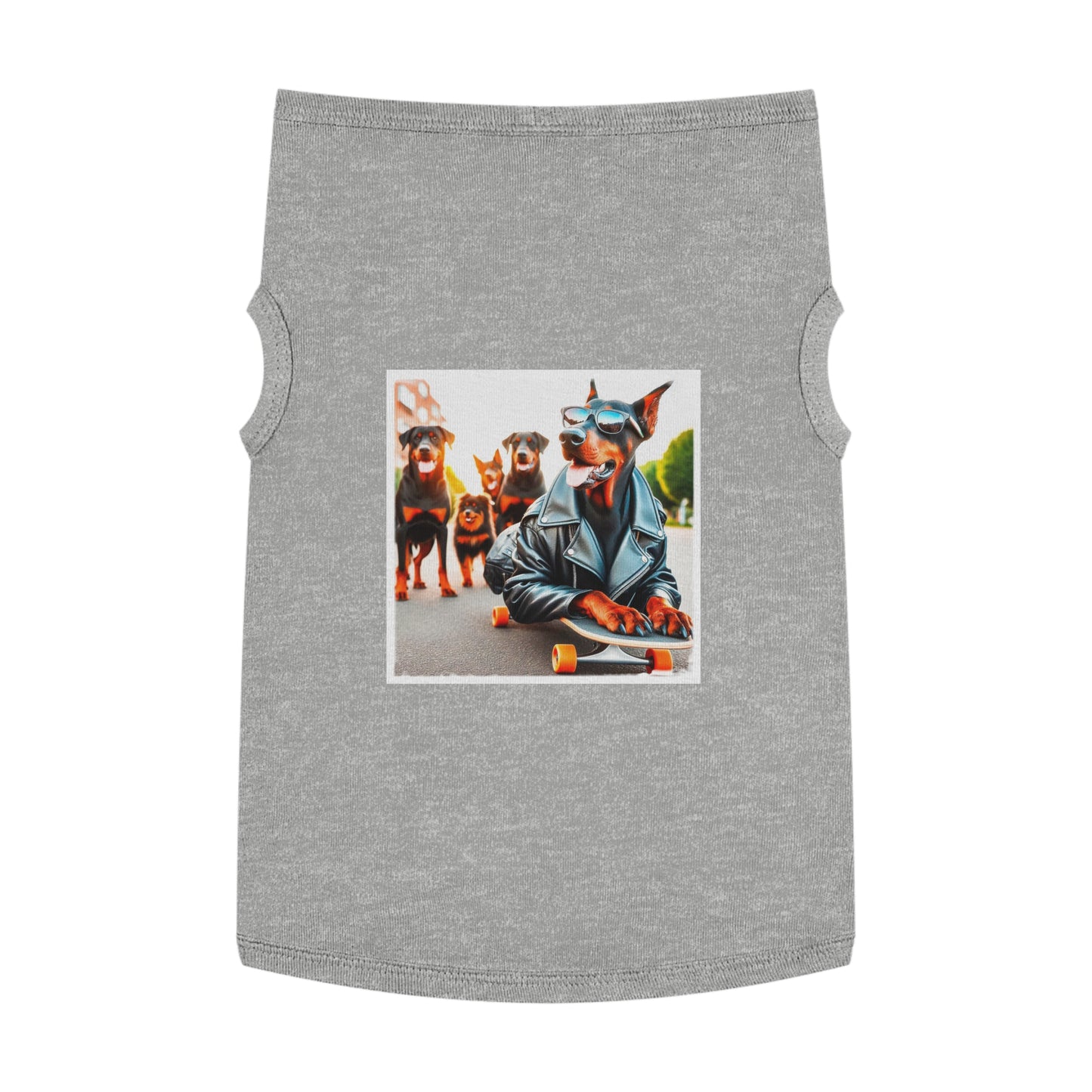 Pet Tank Top Doberman skateboard crew t shirt Pets Printify XL Heather