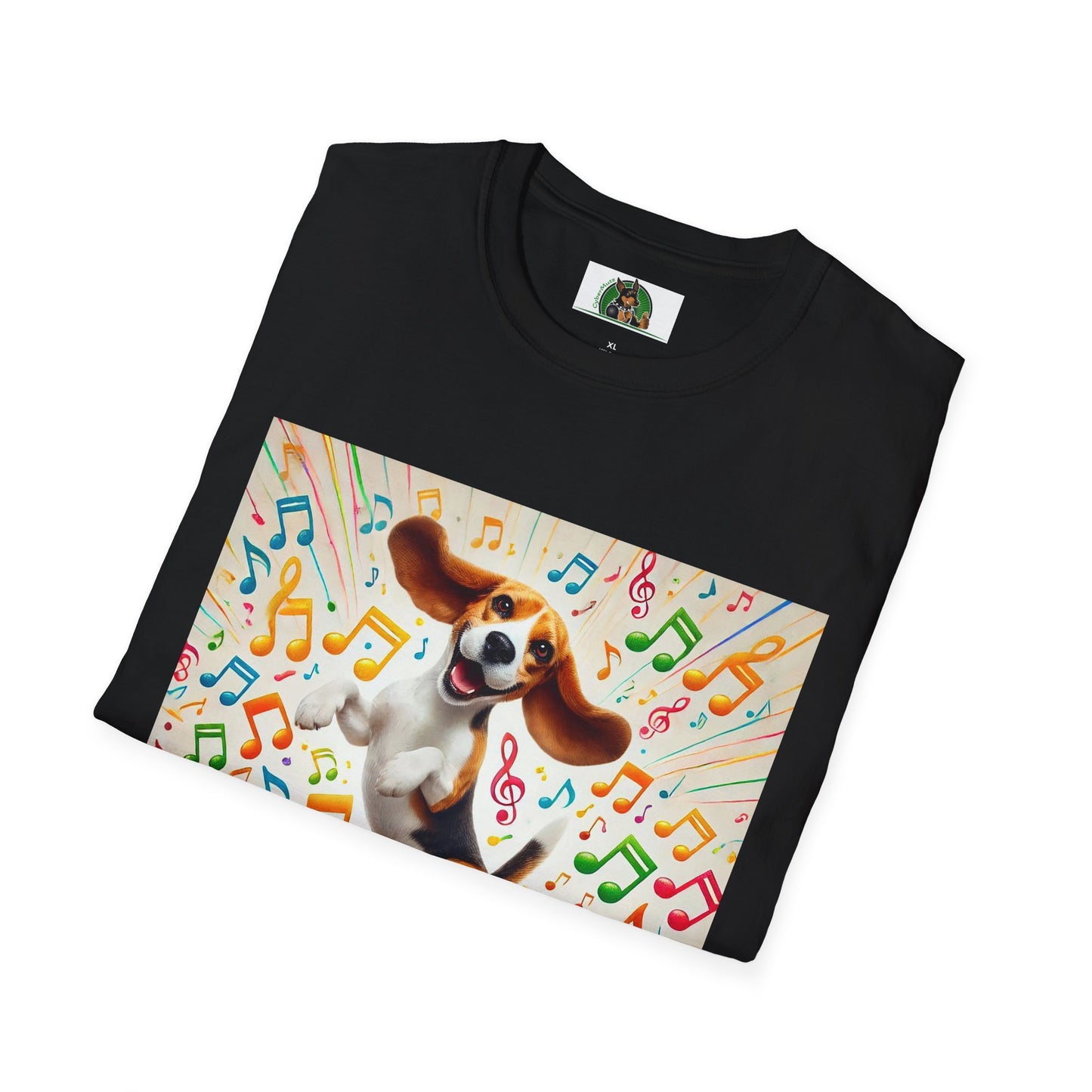 Beagle Dancing T-Shirt - Unisex Softstyle Tee T-Shirt Printify