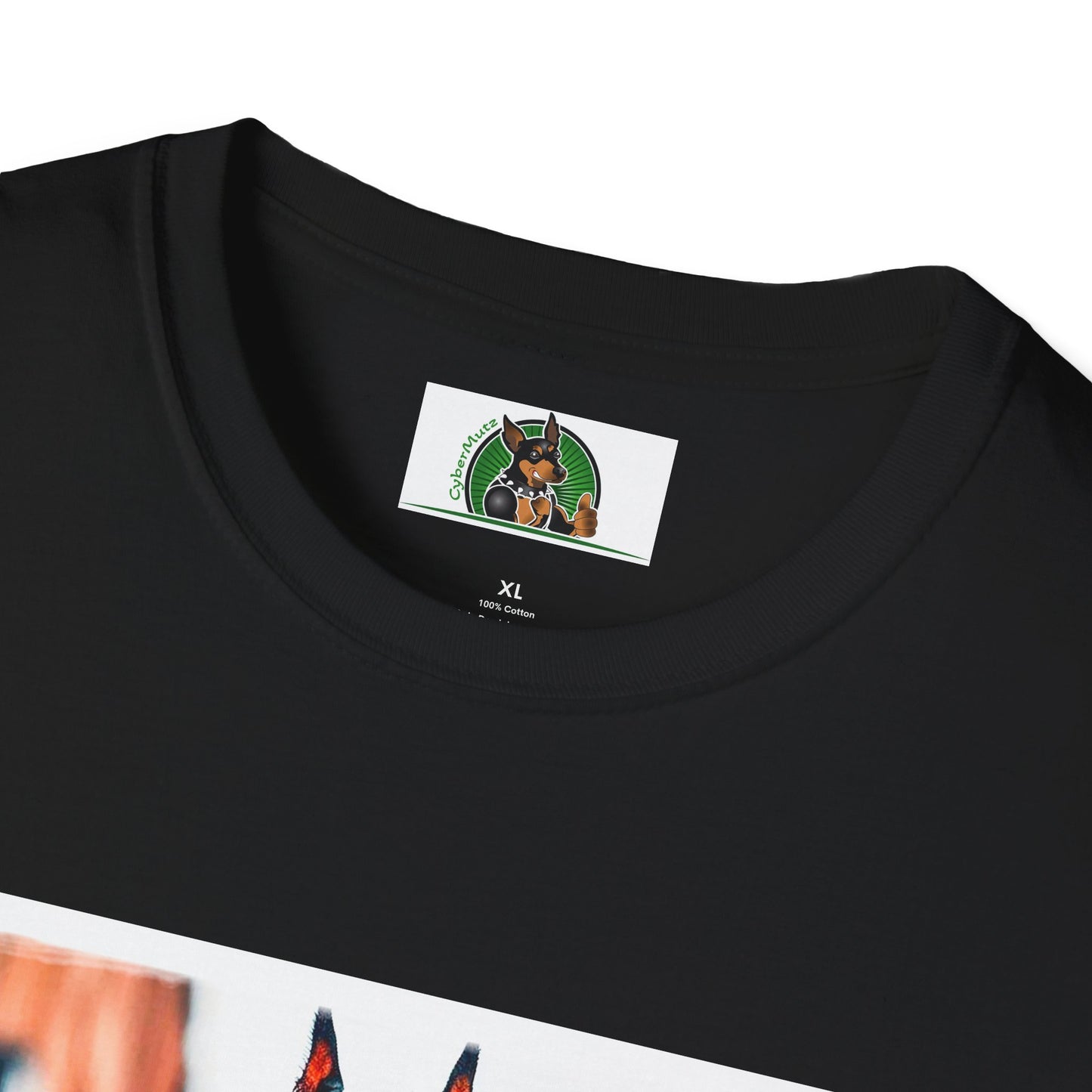 Doberman men in black t shirt T-Shirt Printify