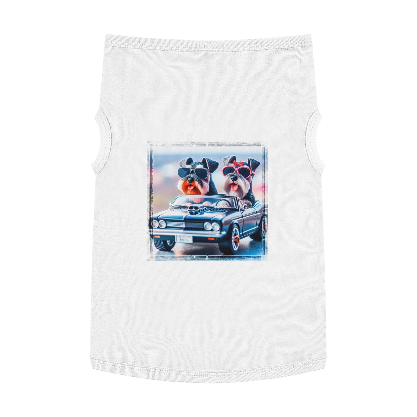 Miniature Schnauzers driving friends shirt Pets Printify XL White