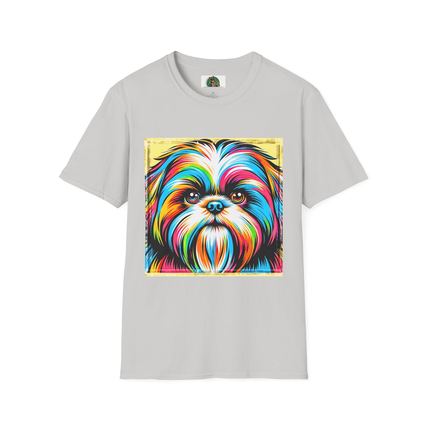 Shih Tzu colorful puppy shirt T-Shirt Printify S Ice Grey