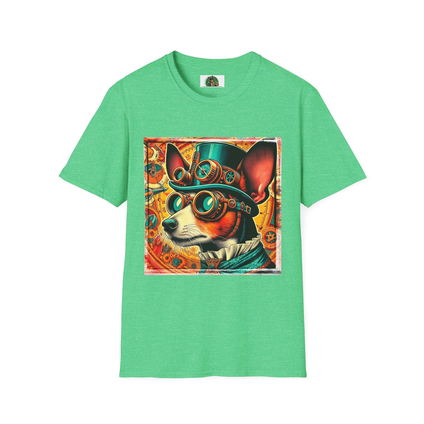 Rat Terrier T-Shirt steam punk T-Shirt Printify S Heather Irish Green