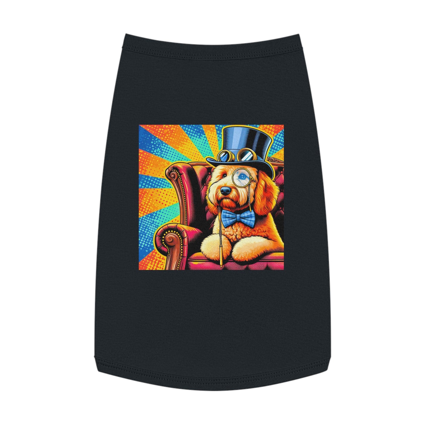 Pet Tank Golden Doodle colorful steampunk shirt Pets Printify L Black