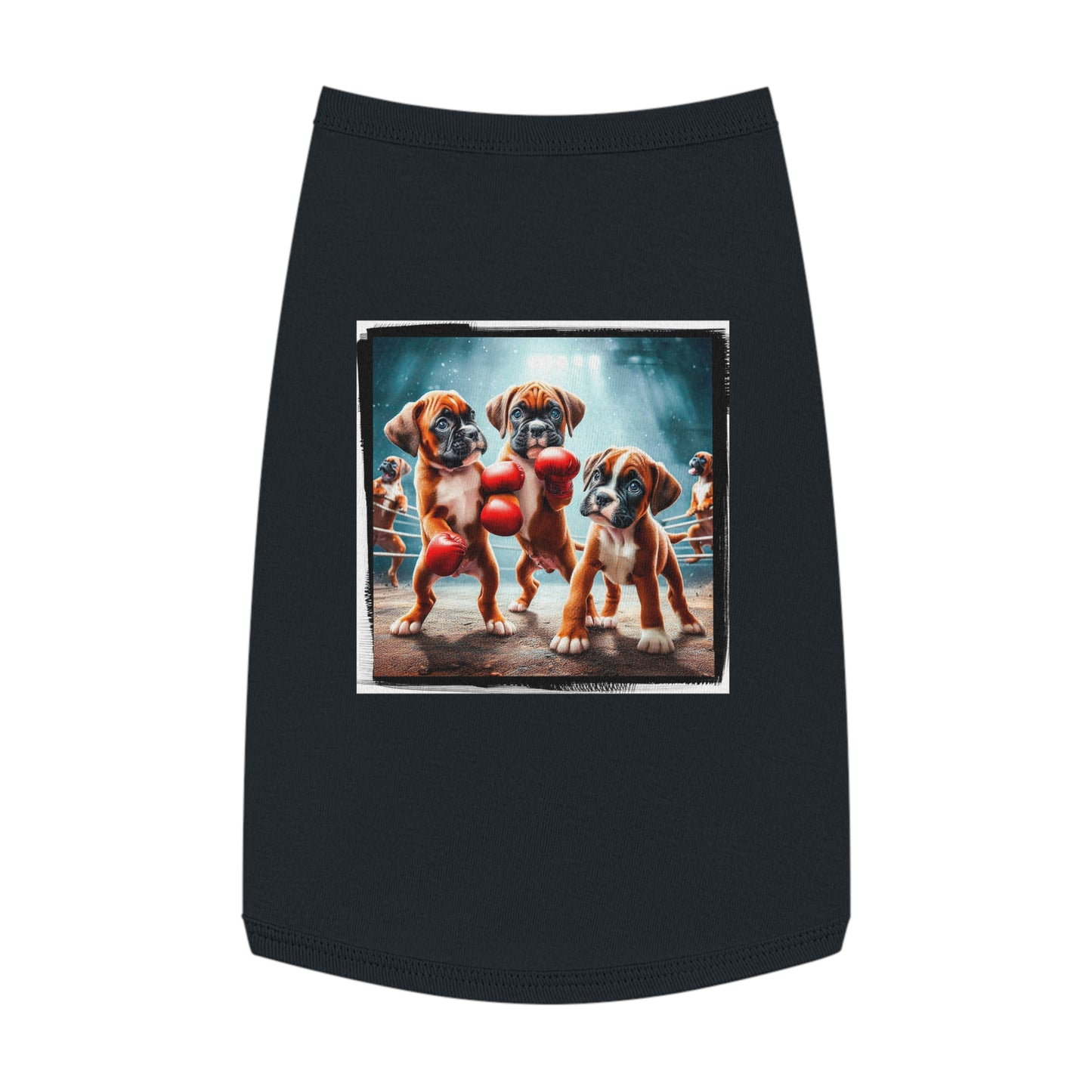 Pet Tank Top Boxer Puppies Pets Printify L Black