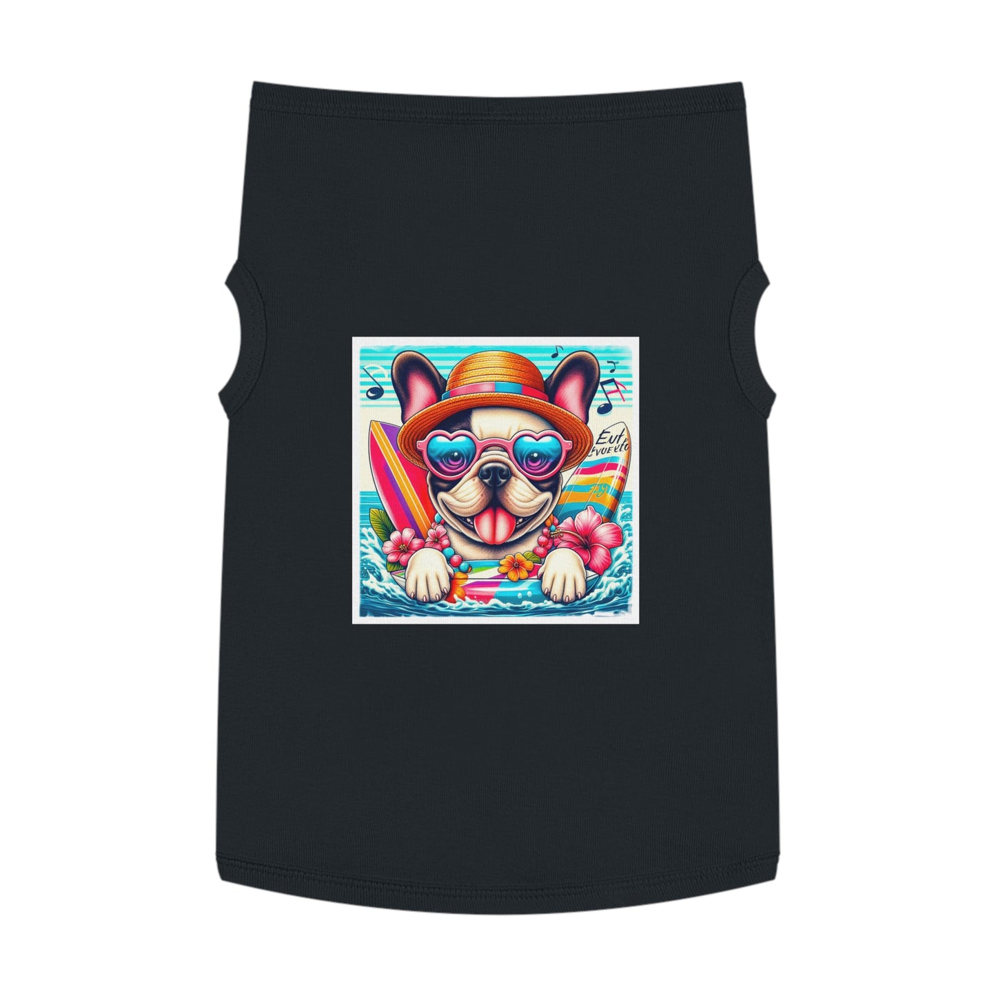 Pet Tank Top French Bulldog colorful surfing t shirt Pets Printify
