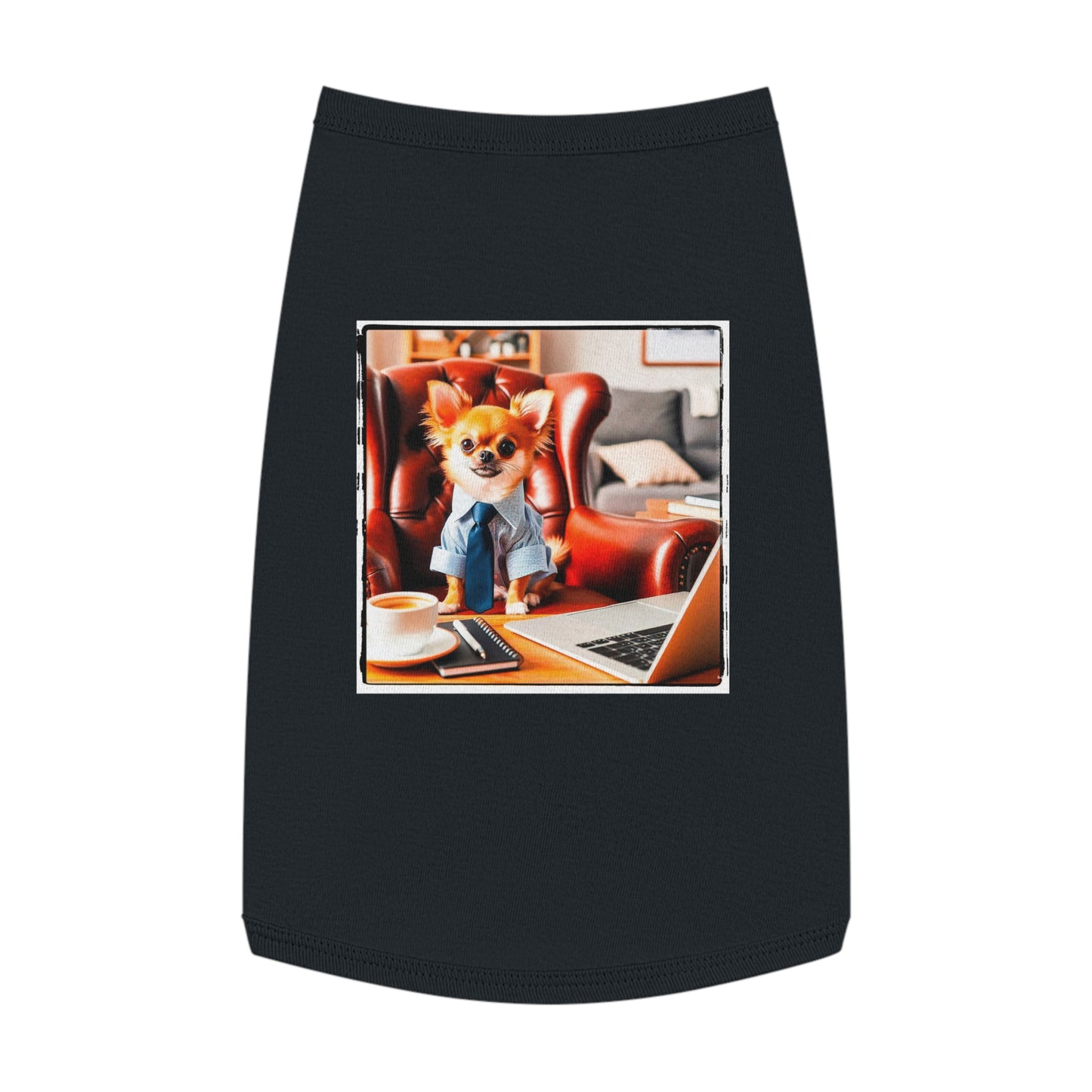 Pet Tank Top Chihuahua suit and tie t shirt Pets Printify