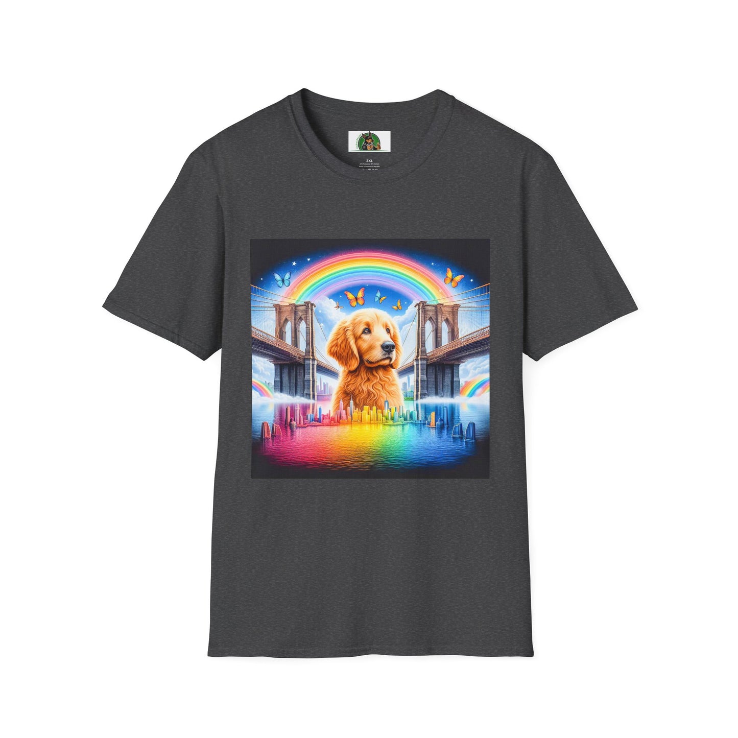 Golden Doodle rainbow shirt T-Shirt Printify XS Dark Heather