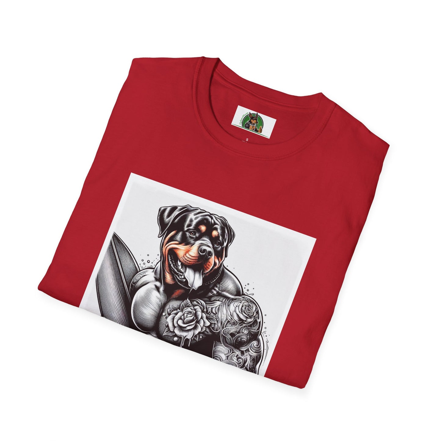 Rottweiler muscles surfer shirt