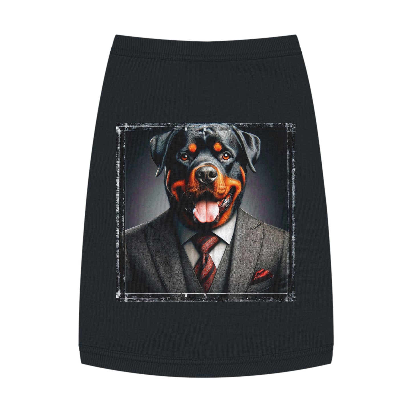 Pet Tank Top Rottie business man Pets Printify M Black