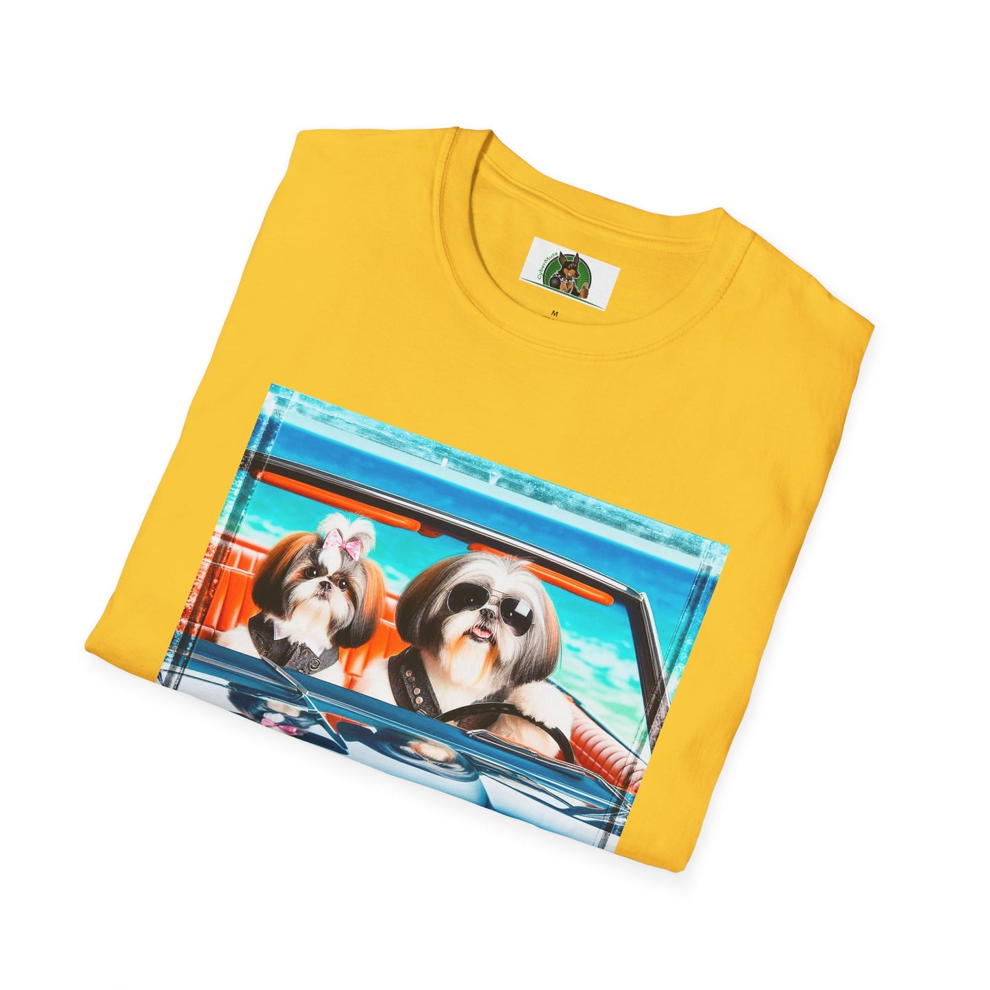 Wacky Shih Tzu couple driving