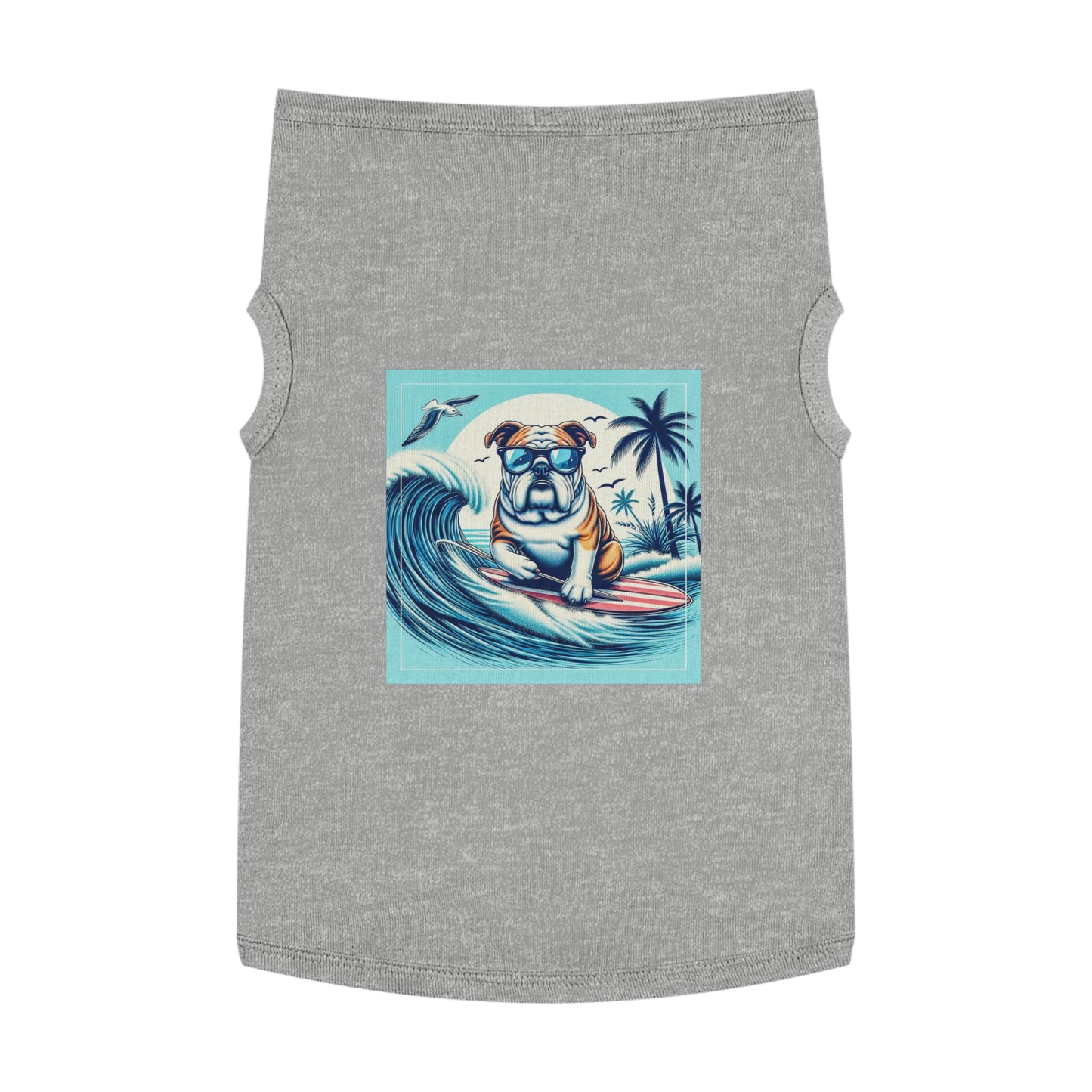 Pet Tank Top Bulldog waves t shirt Pets Printify XL Heather
