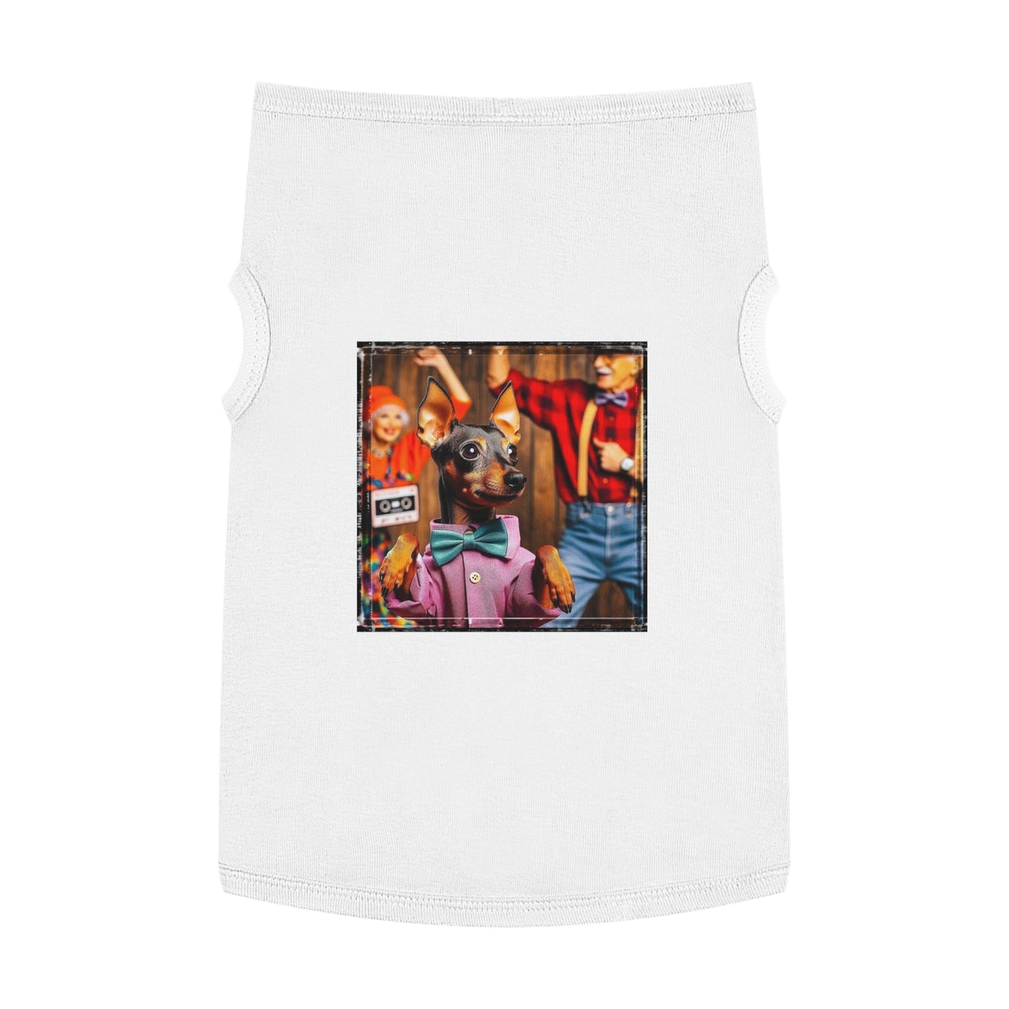 Min Pin Tank Tops party animal Pets Printify XL White
