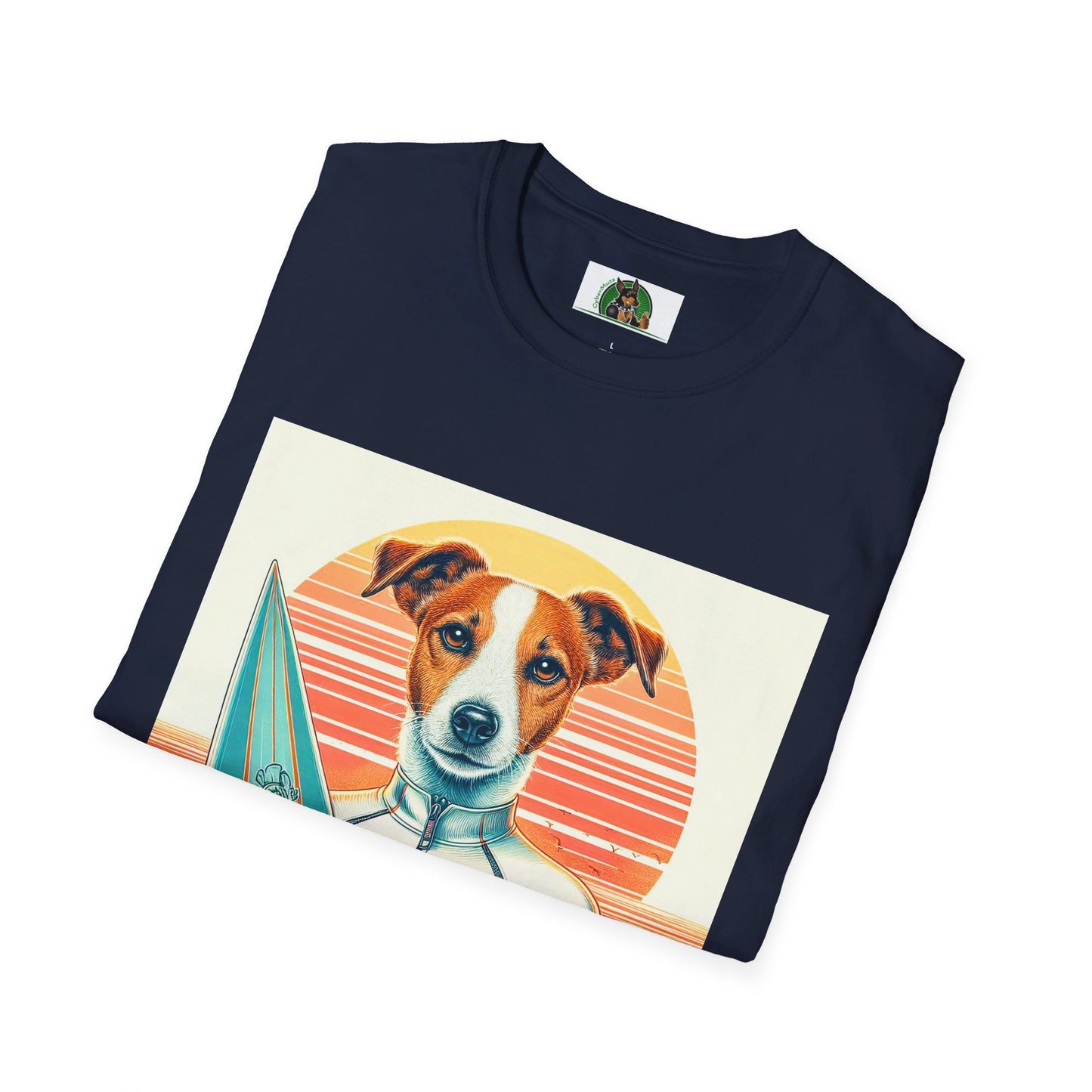 Jack Russell Wet Suit Surfer T-Shirt Printify