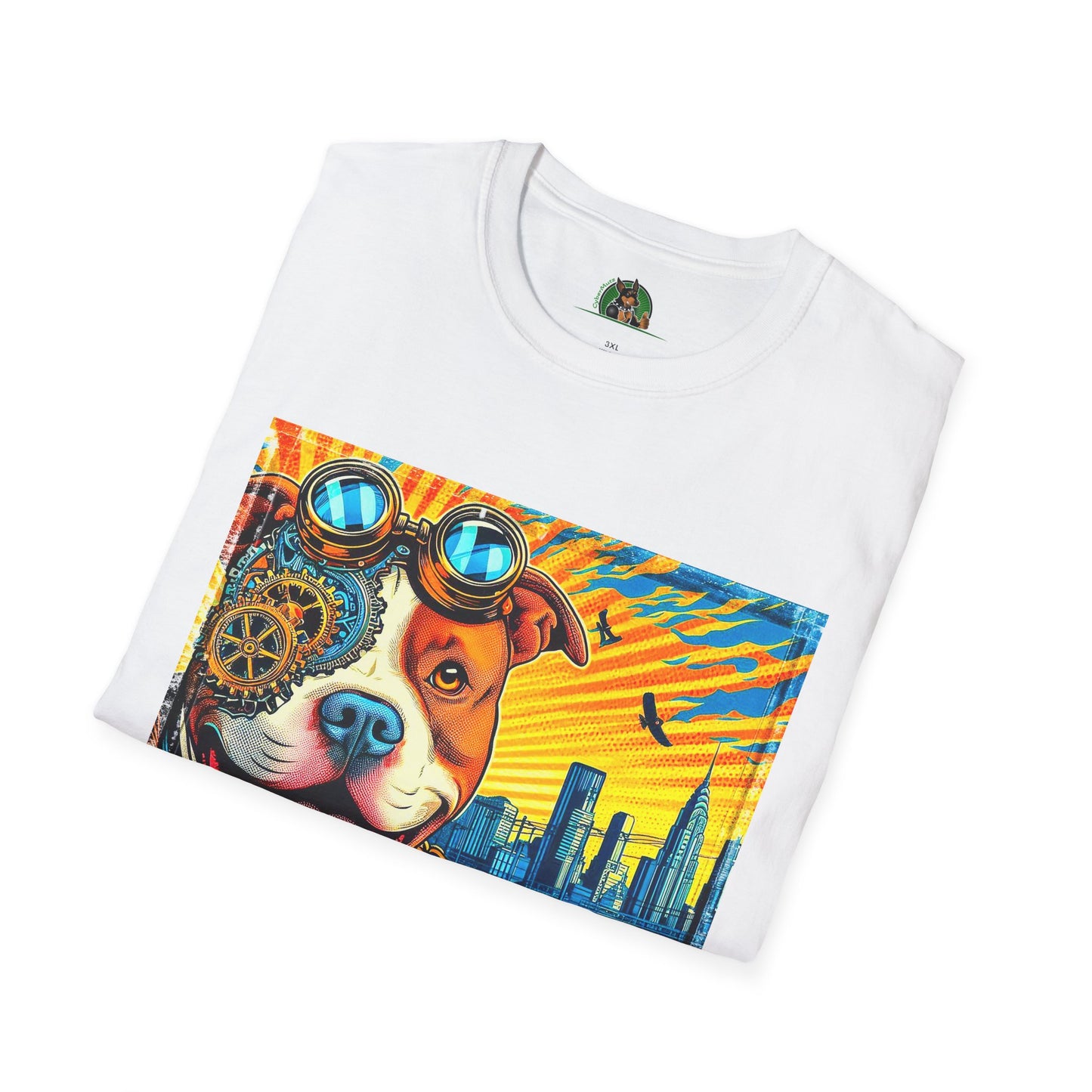 Pit Bull colorful steam punk shirt T-Shirt Printify
