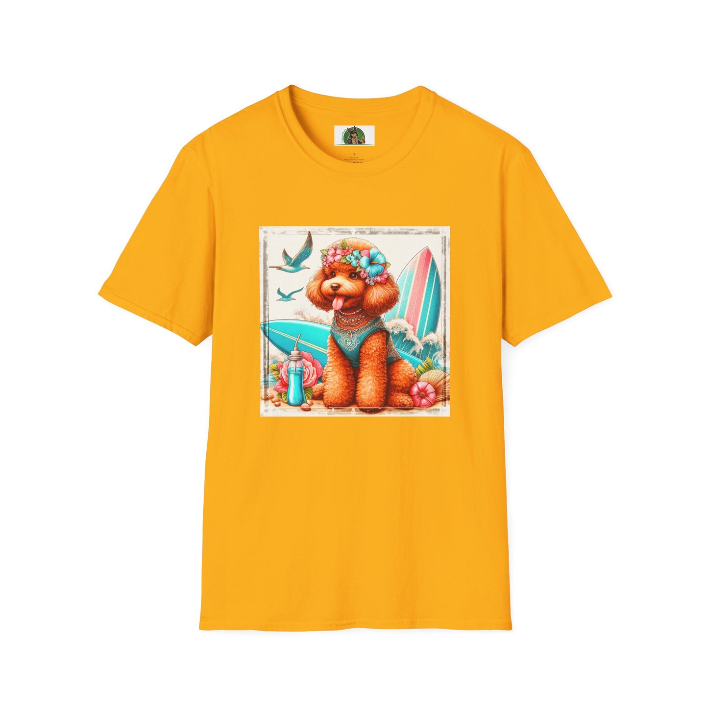 Poodle beach surfer babe t shirt T-Shirt Printify S Gold