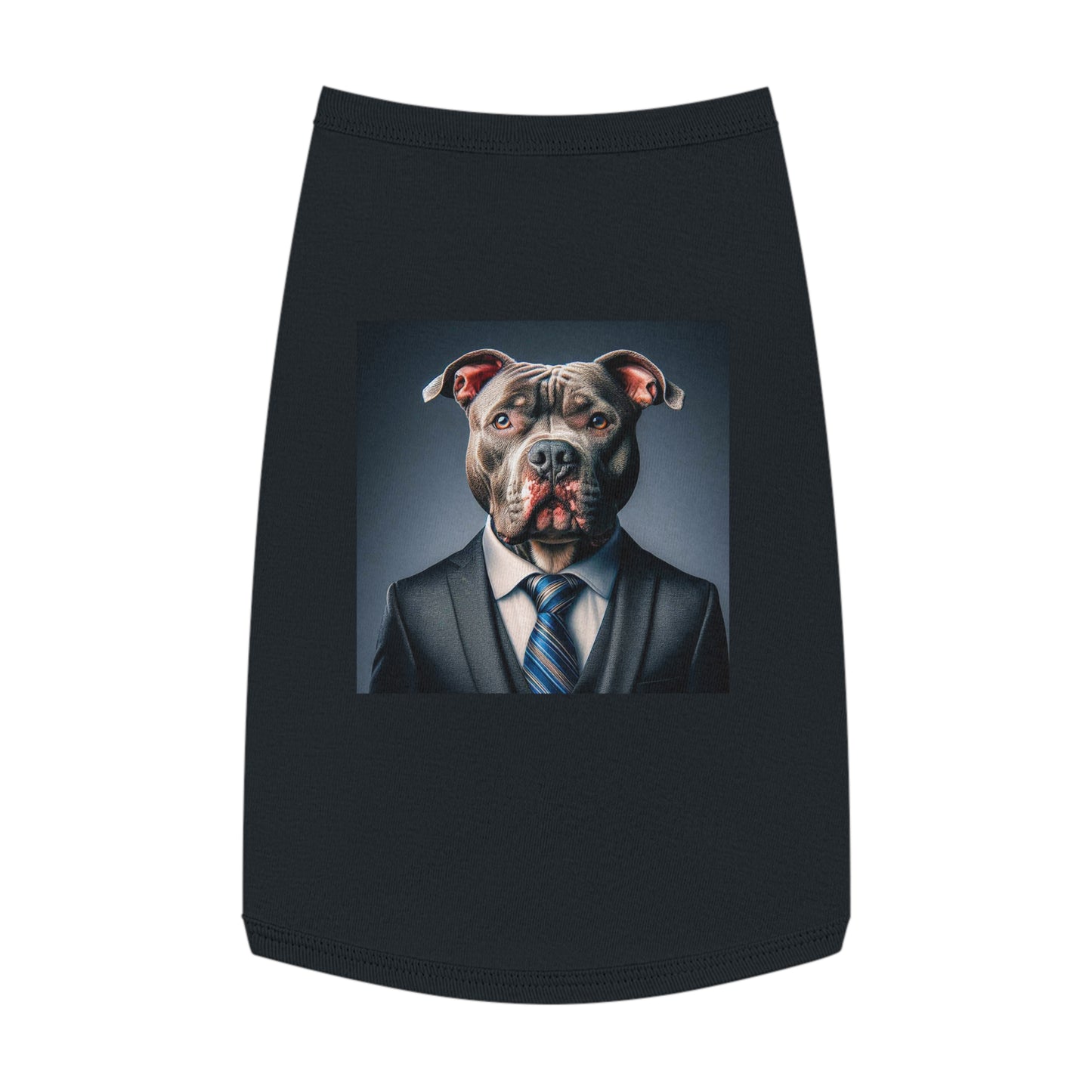 Pet Tank Top Pit Bull serious businessman Pets Printify L Black