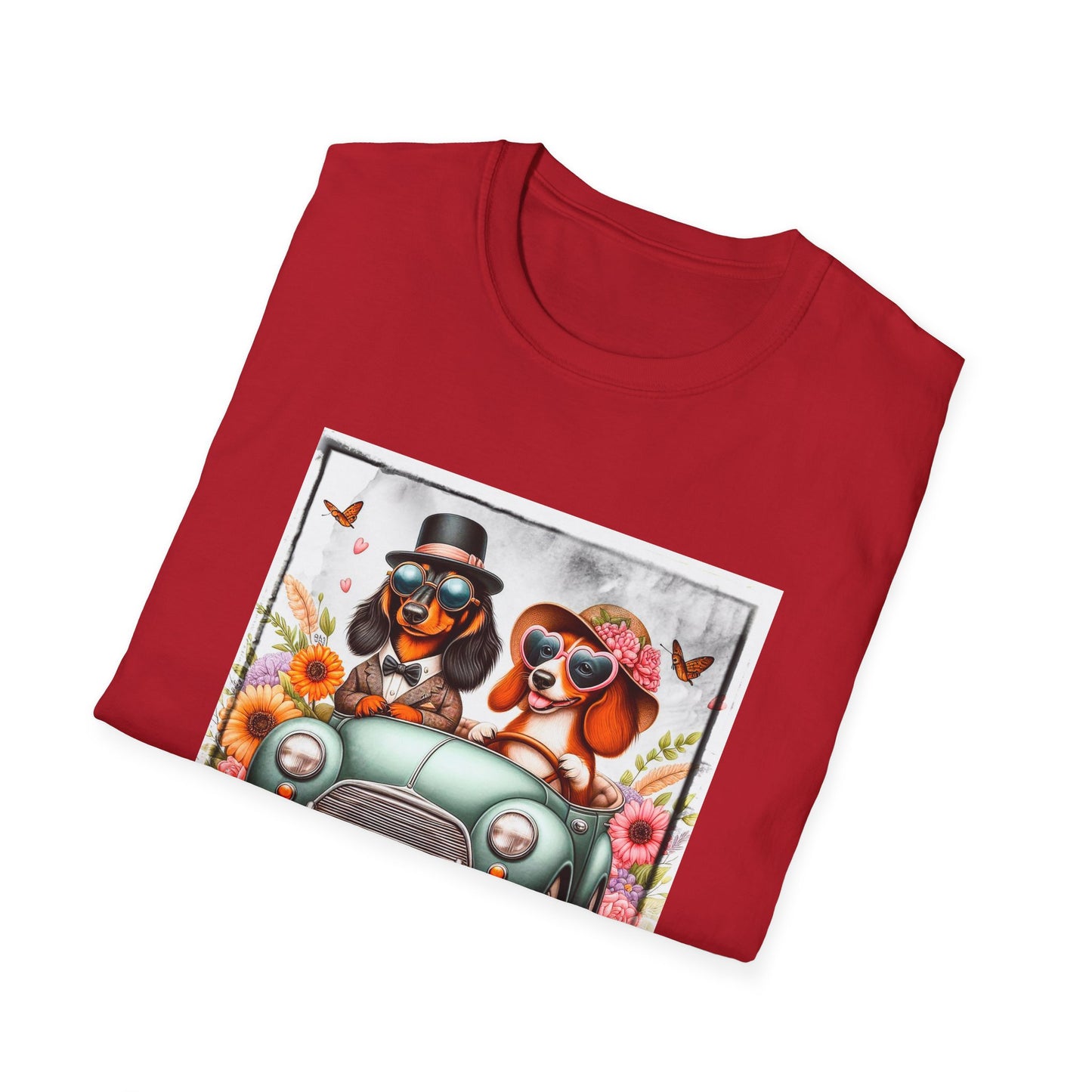 Wacky Dachshund car driving t shirt