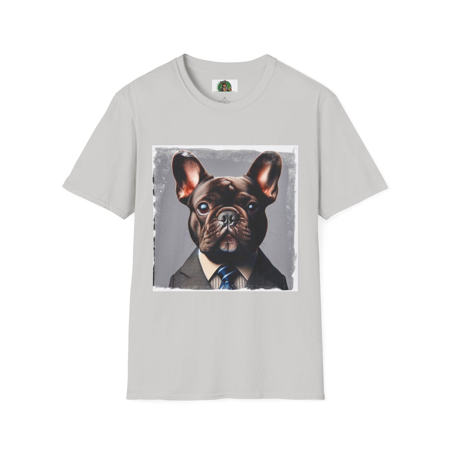 French Bulldog smart businessman T-Shirt Printify S Ice Grey
