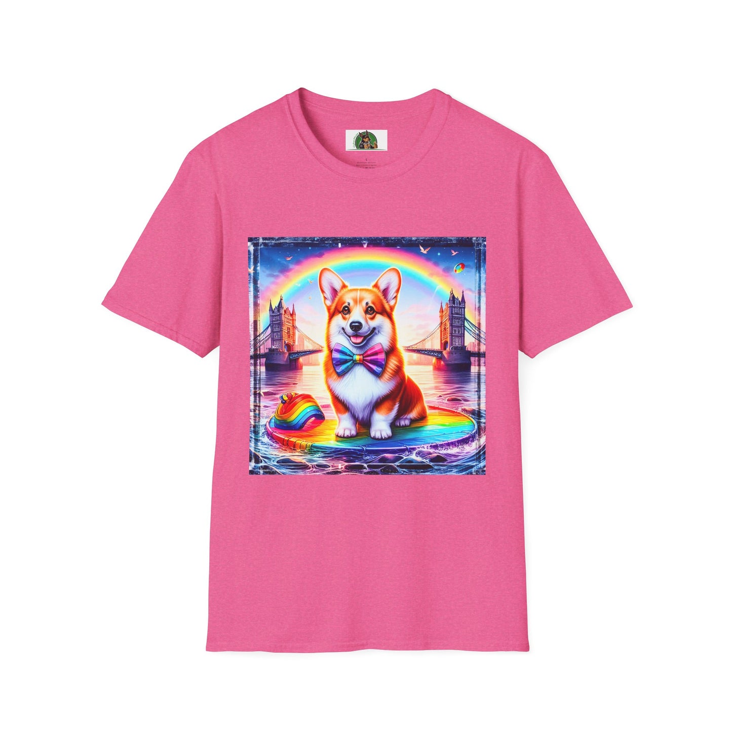 Pembroke Welsh Corgi colorful rainbow T-Shirt Printify S Heather Heliconia